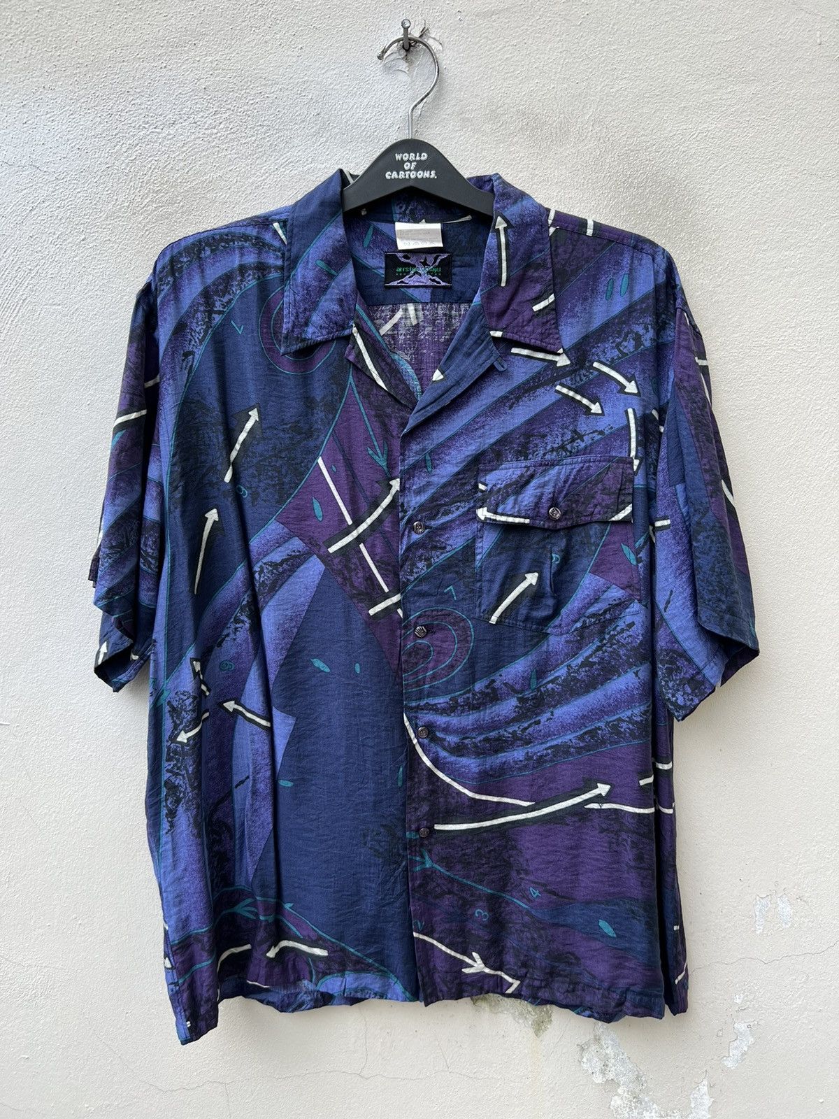 Vintage Vtg 90s Arrston Volaju Japan Abstract Psychedelic Art Shirt Size US L / EU 52-54 / 3 - 5 Thumbnail
