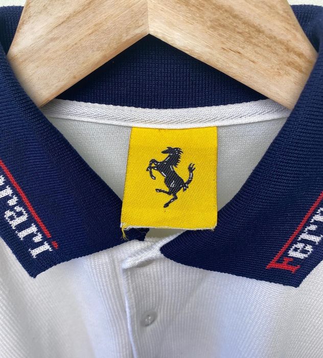 Vintage Scuderia Ferrari F1 Patterned Collar Polo Shirt Vintage 90s ...