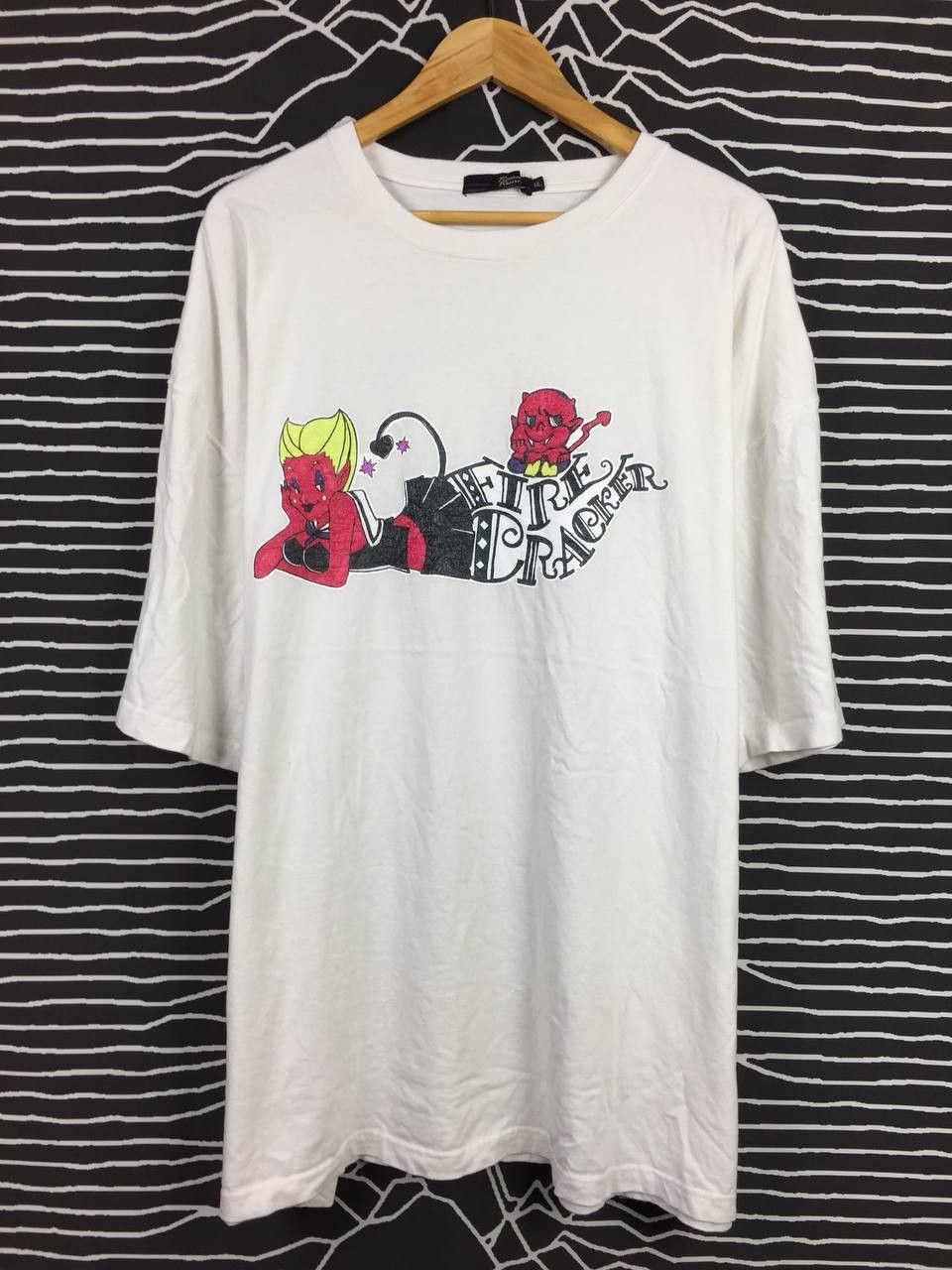 Vintage Fire Cracker Satan Devil Pop Art Graphic Tee Size US XXL / EU 58 / 5 - 2 Thumbnail