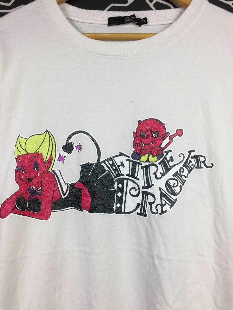 Vintage Fire Cracker Satan Devil Pop Art Graphic Tee Size US XXL / EU 58 / 5 - 4 Thumbnail