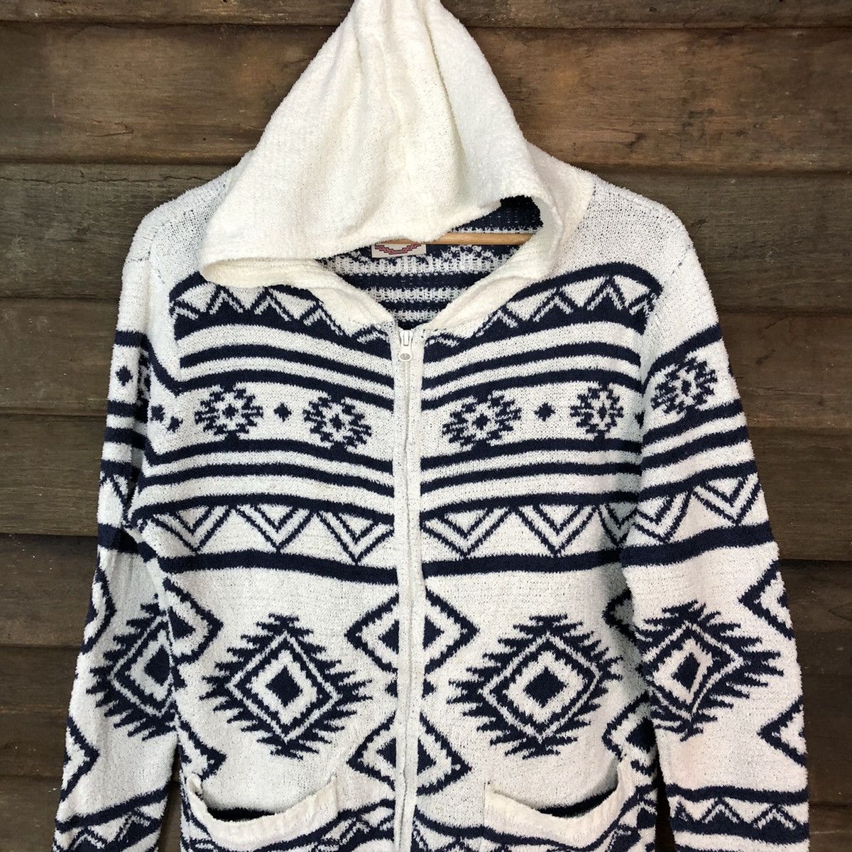 Vintage Denifits Navajo Shag Shaggy Fur Mohair Knitwear hoodie #6973 Size US M / EU 48-50 / 2 - 2 Thumbnail