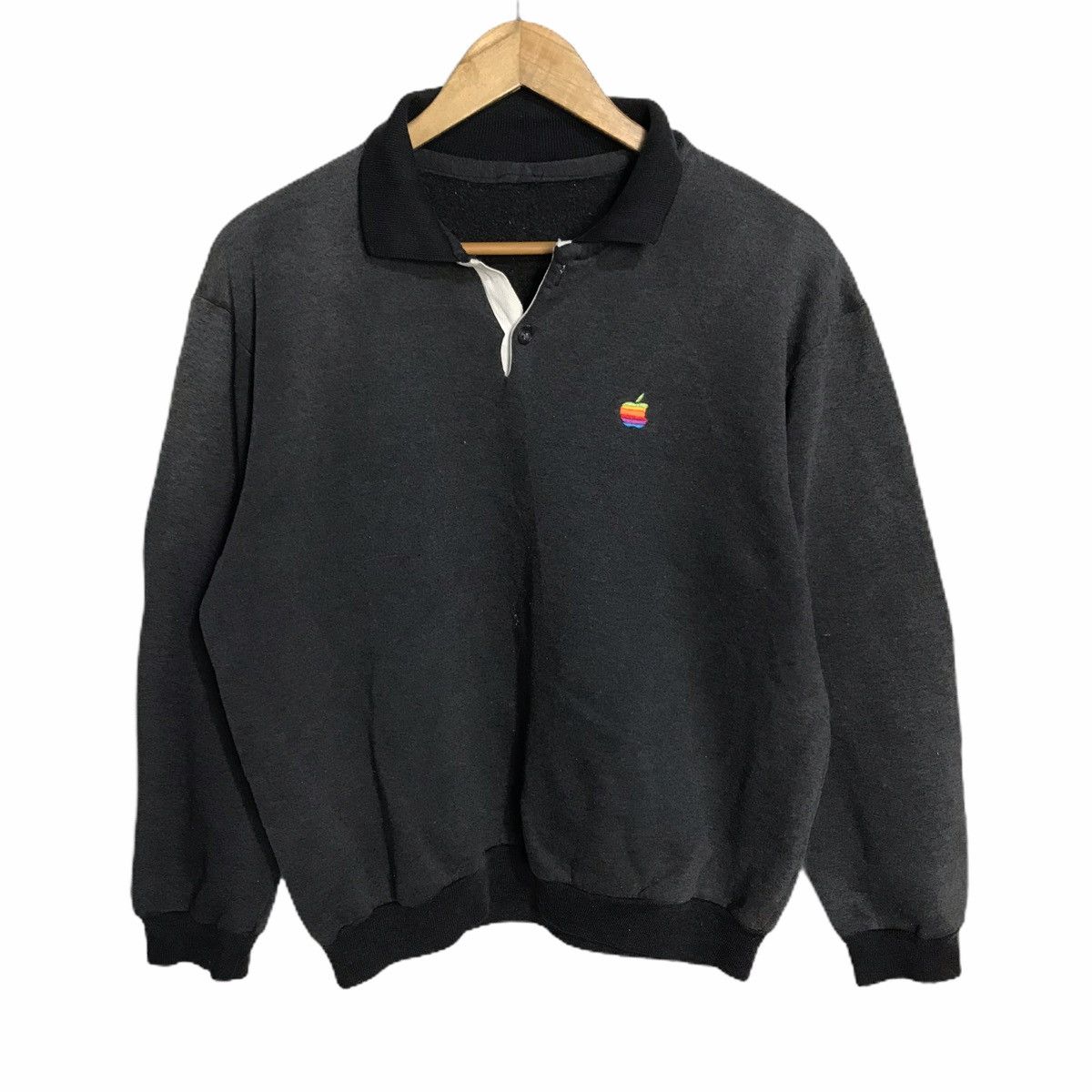 Apple Vintage apple small logo collar pullover Size US S / EU 44-46 / 1 - 1 Thumbnail