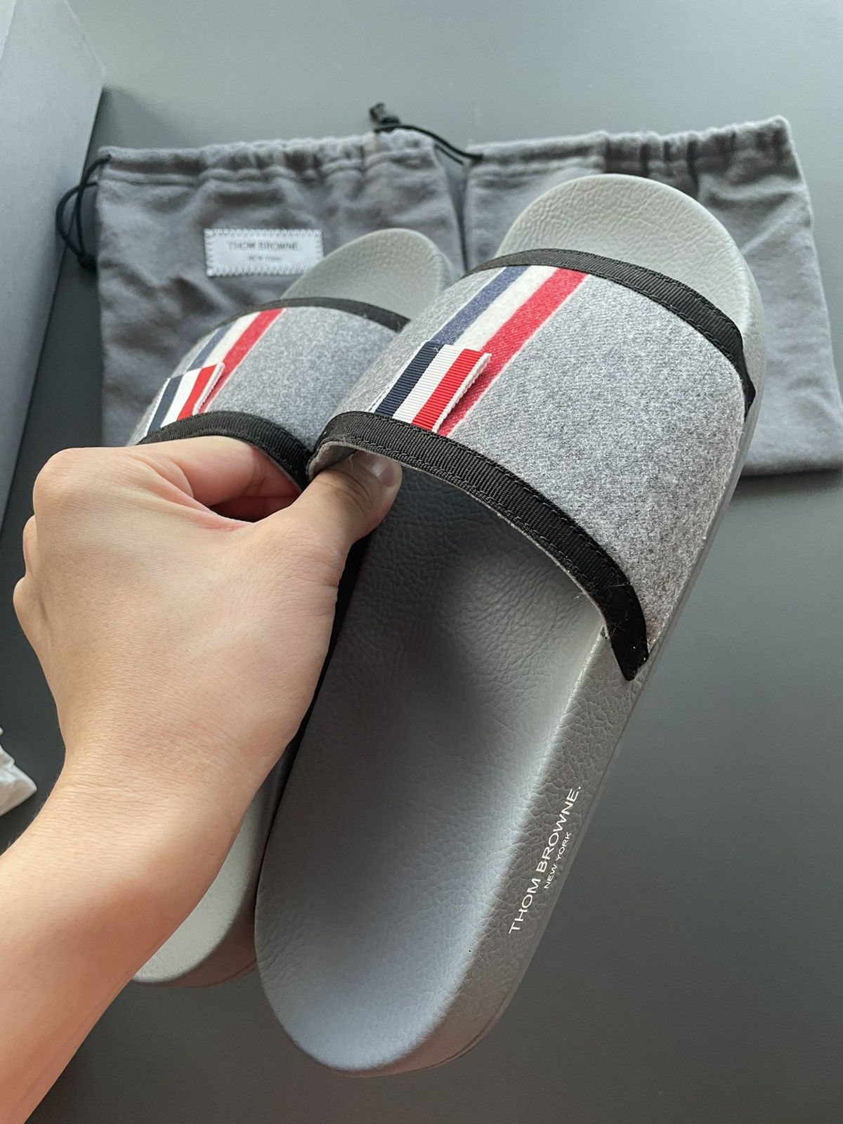 Thom Browne Rare Iconic Classic Brand New TB Logo Slides Sandal Slip-on Size US 10.5 / EU 43-44 - 6 Thumbnail