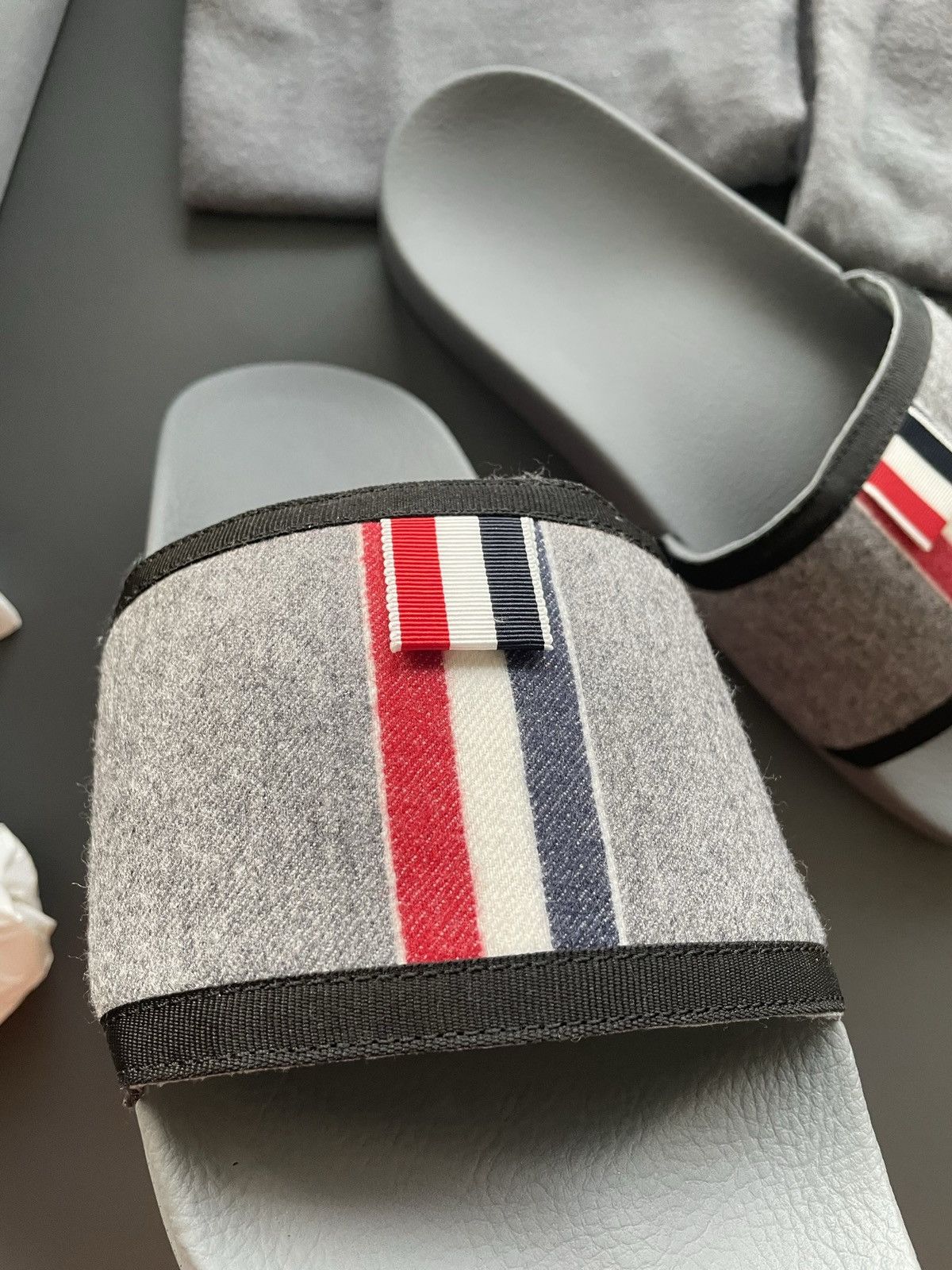 Thom Browne Rare Iconic Classic Brand New TB Logo Slides Sandal Slip-on Size US 10.5 / EU 43-44 - 19 Thumbnail
