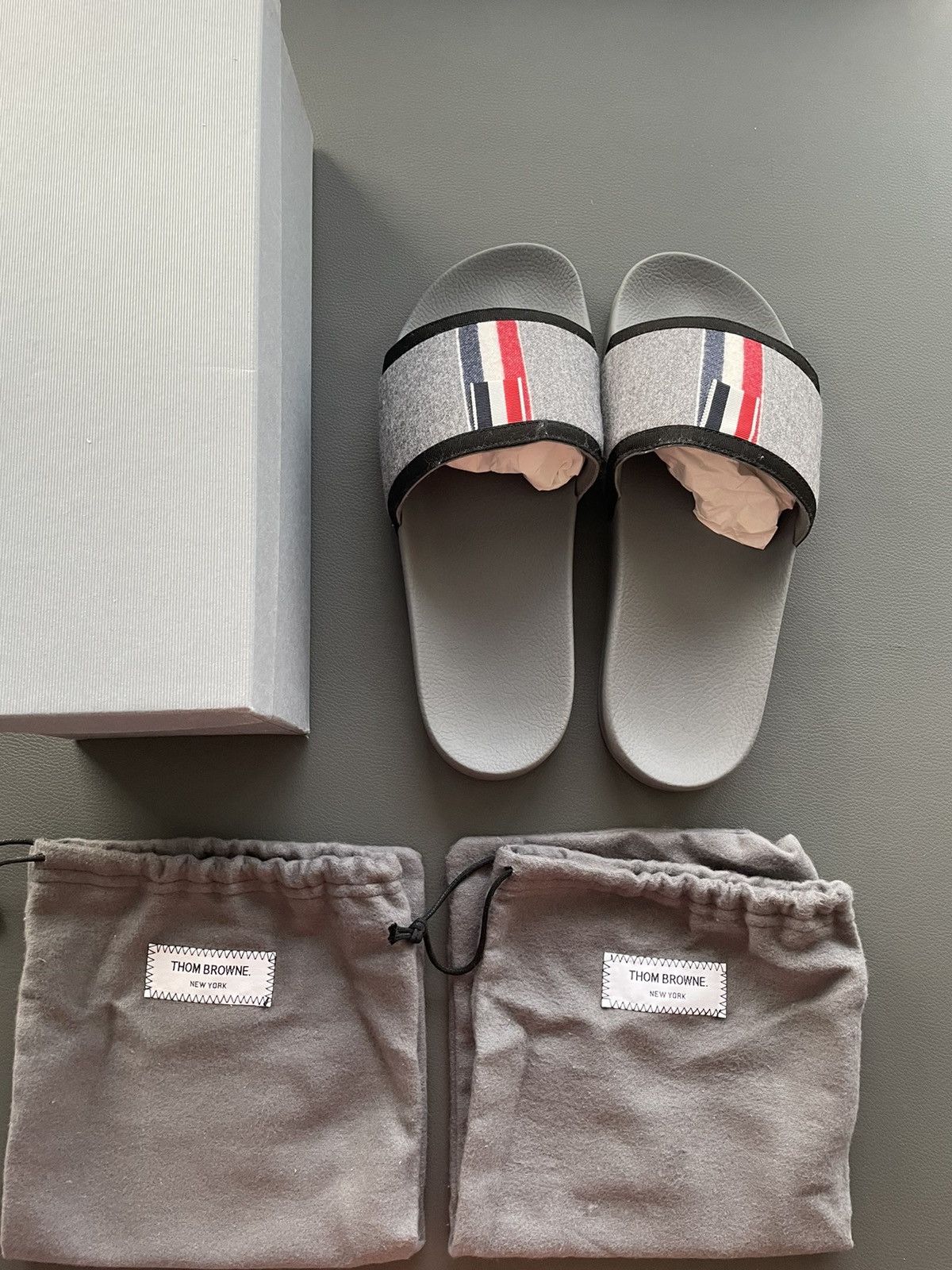 Thom Browne Rare Iconic Classic Brand New TB Logo Slides Sandal Slip-on Size US 10.5 / EU 43-44 - 9 Thumbnail