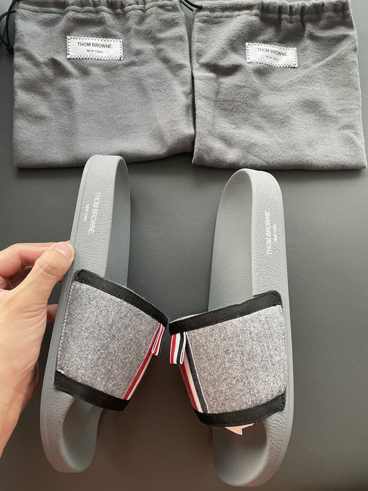 Thom Browne Rare Iconic Classic Brand New TB Logo Slides Sandal Slip-on Size US 10.5 / EU 43-44 - 15 Thumbnail