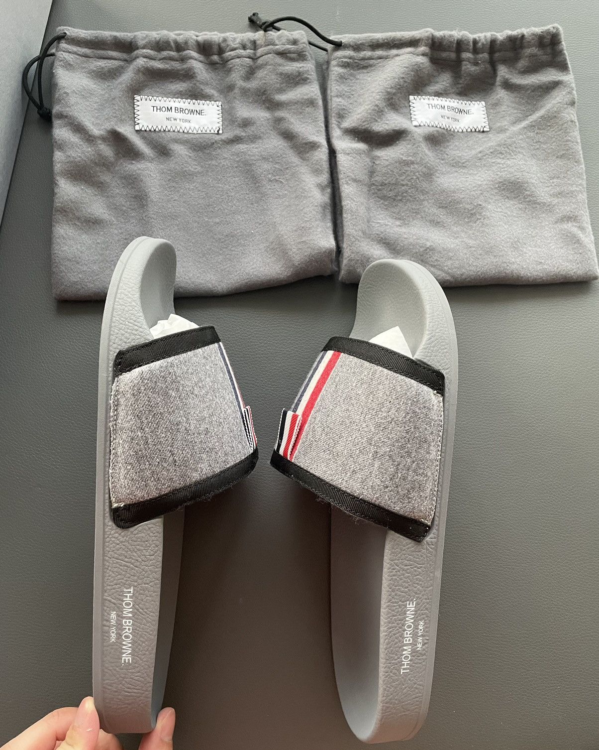 Thom Browne Rare Iconic Classic Brand New TB Logo Slides Sandal Slip-on Size US 10.5 / EU 43-44 - 11 Thumbnail
