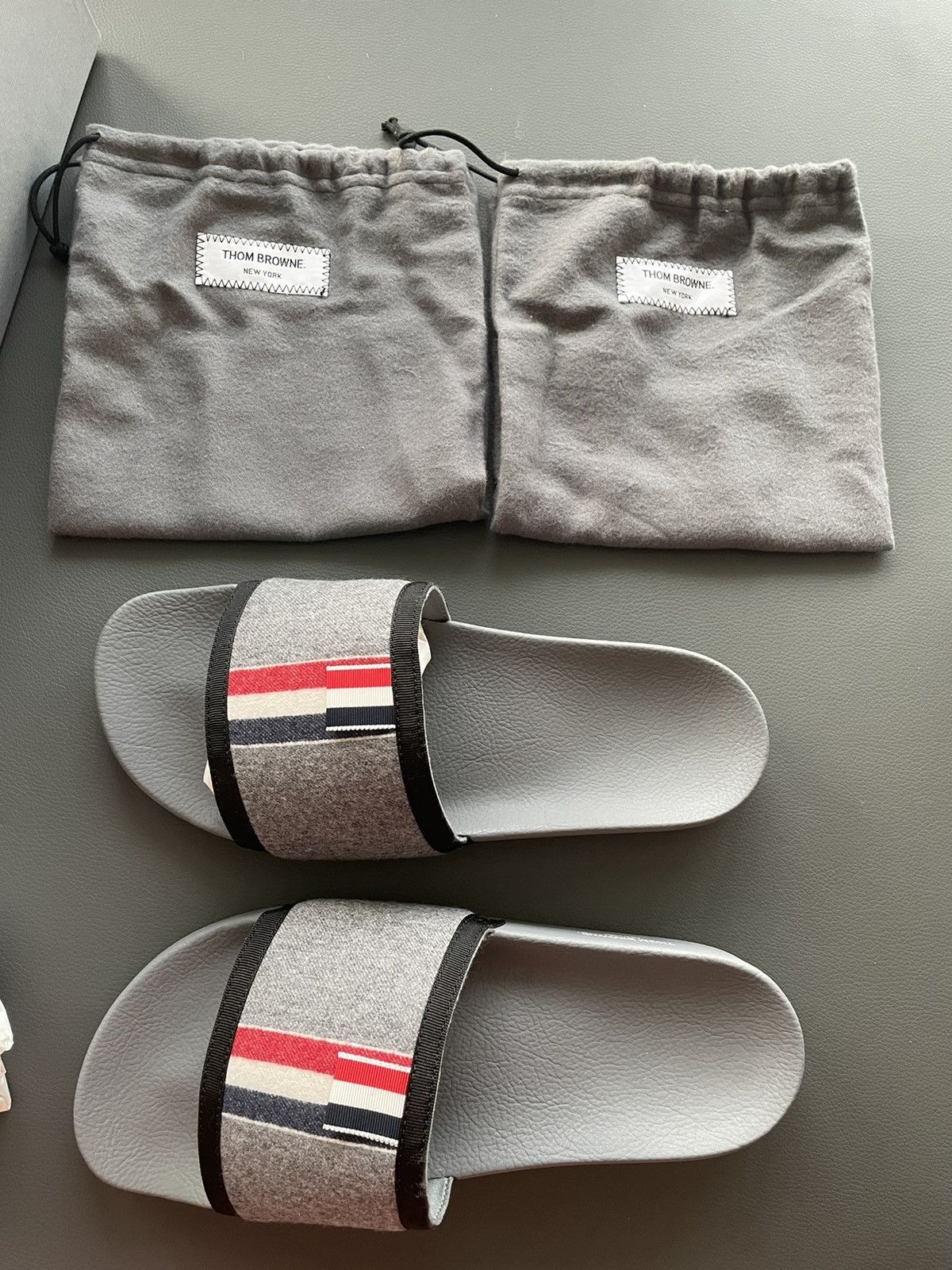 Thom Browne Rare Iconic Classic Brand New TB Logo Slides Sandal Slip-on Size US 10.5 / EU 43-44 - 12 Thumbnail