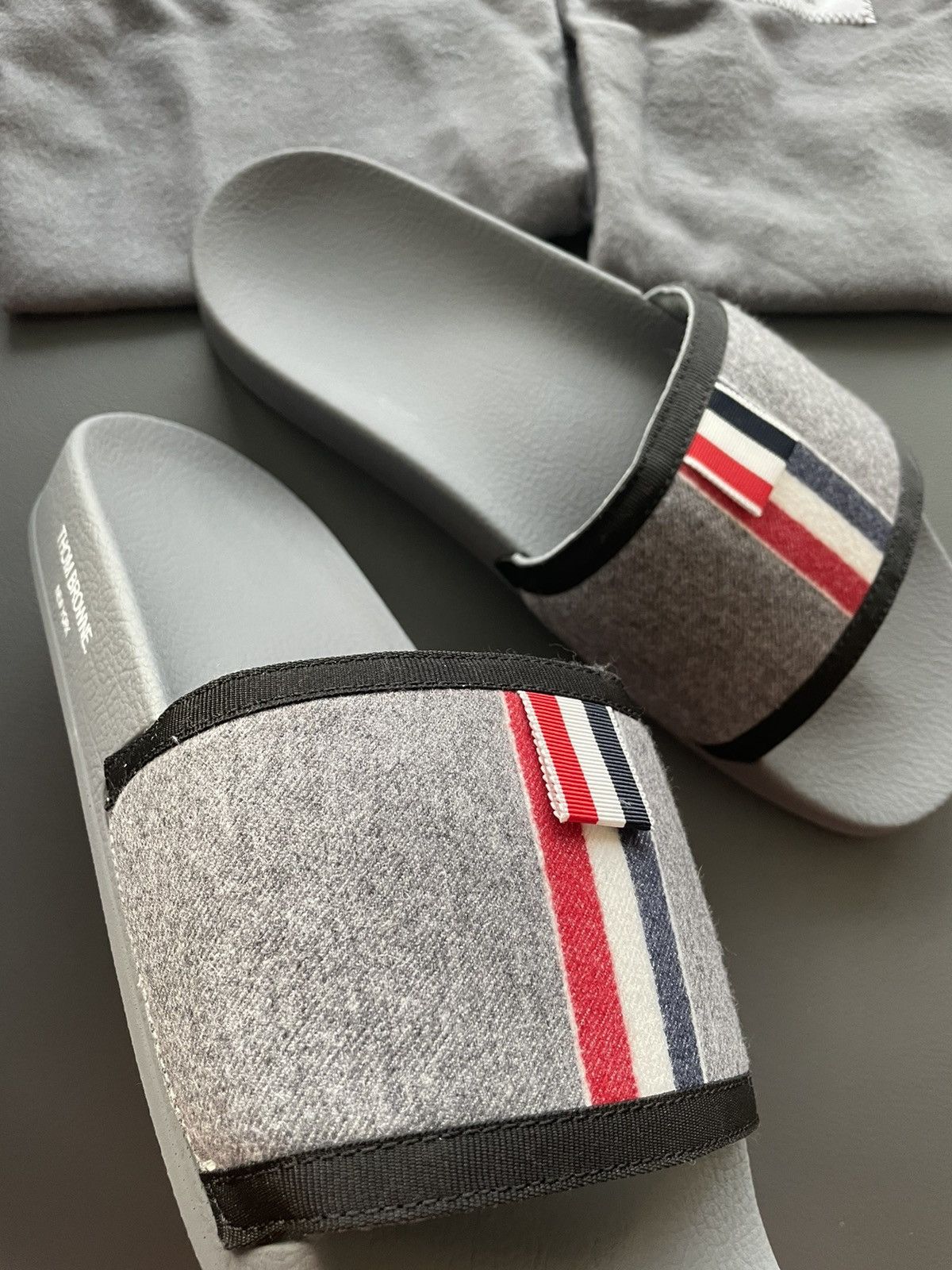 Thom Browne Rare Iconic Classic Brand New TB Logo Slides Sandal Slip-on Size US 10.5 / EU 43-44 - 18 Thumbnail