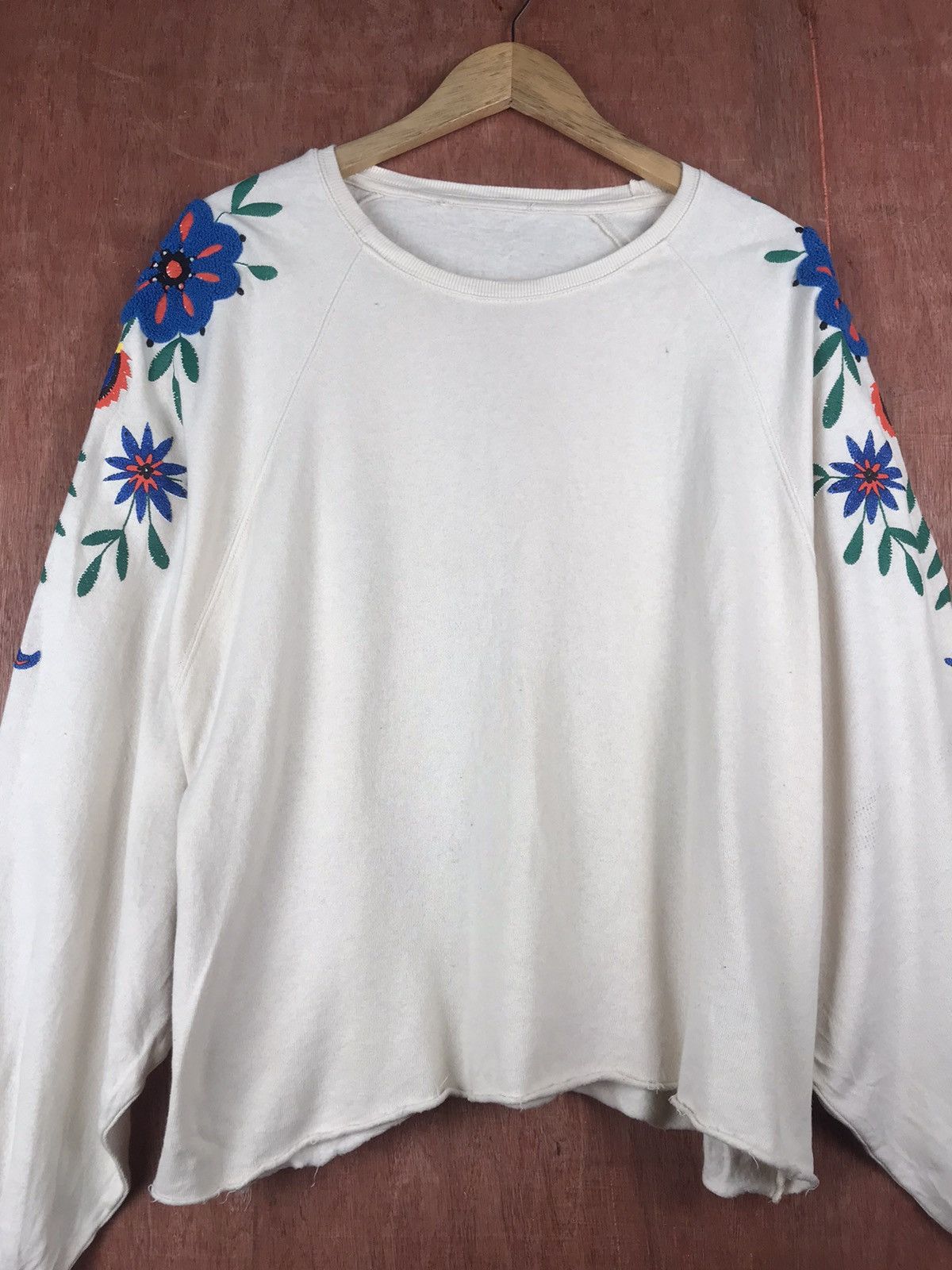 Vintage DLL Japan Floral Design knitwear art sweatshirt #2478 Size XL / US 12-14 / IT 48-50 - 2 Thumbnail