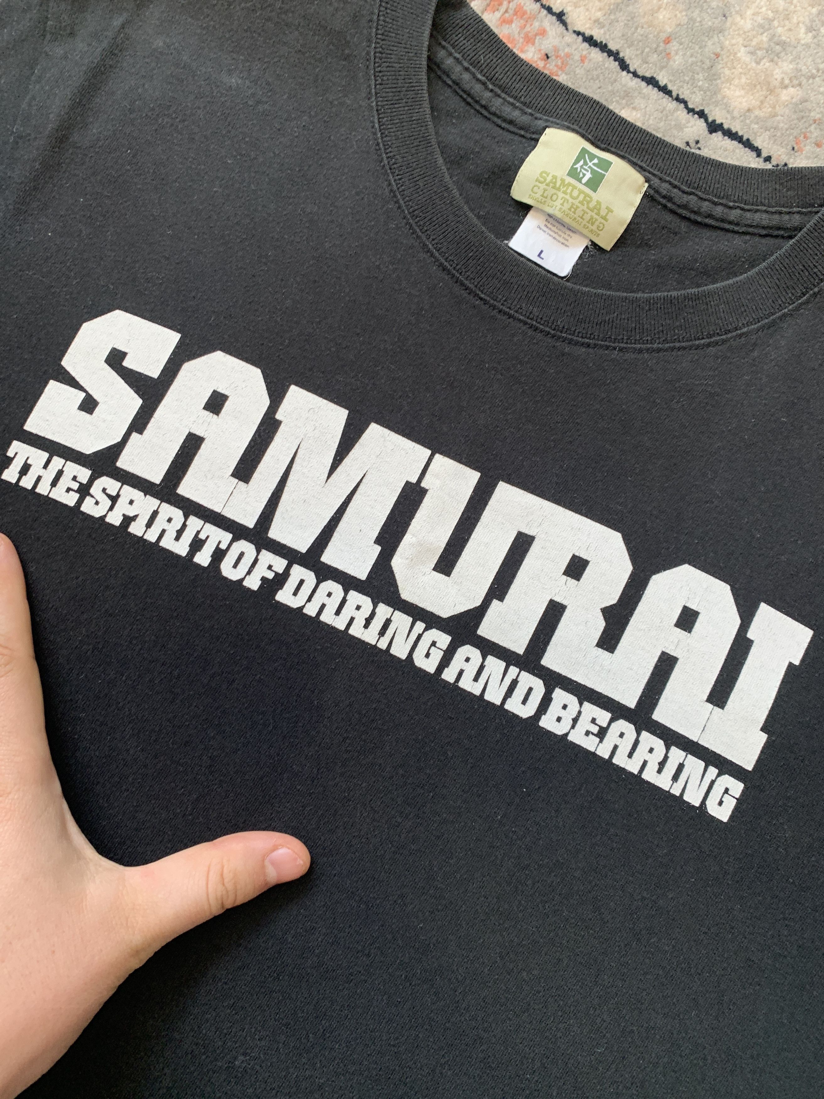 Japanese Brand Samurai The Spirit Of Daring And Bearing Vintage T-Shirt Size US L / EU 52-54 / 3 - 6 Thumbnail