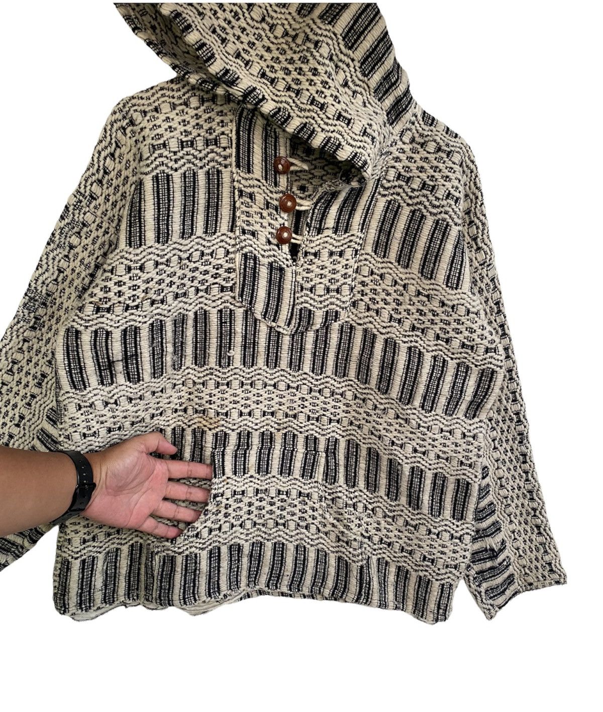 Baja Joe × Handmade × Vintage Vintage handmade Baja Style wool jacket hoodie Size US L / EU 52-54 / 3 - 3 Thumbnail