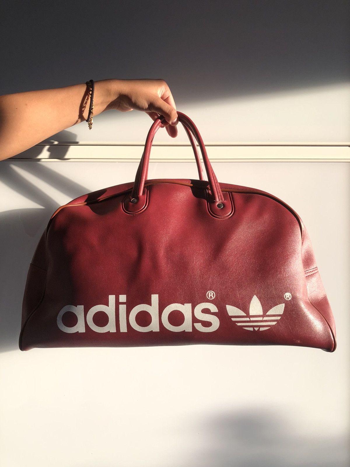 Adidas RARE 1960 Vintage Adidas Leather Duffle Bag Grailed
