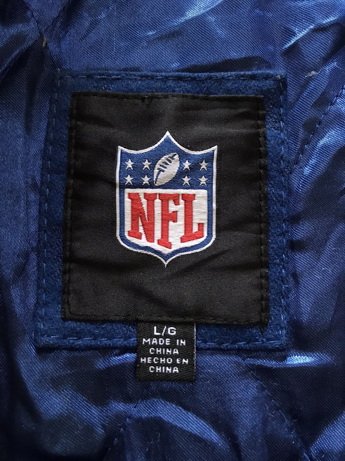 NFL × Vintage Vtg Super Bowl Champions Leather Sleeve Wool Varsity Jacket Size US L / EU 52-54 / 3 - 4 Thumbnail
