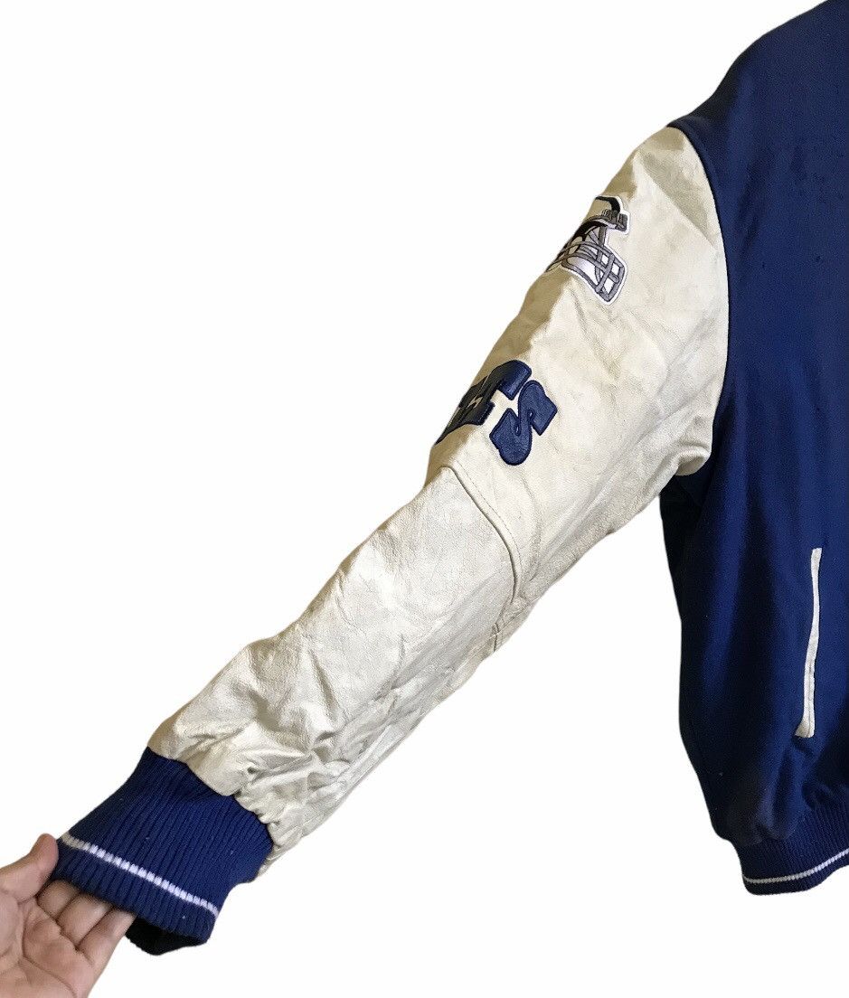 NFL × Vintage Vtg Super Bowl Champions Leather Sleeve Wool Varsity Jacket Size US L / EU 52-54 / 3 - 3 Thumbnail