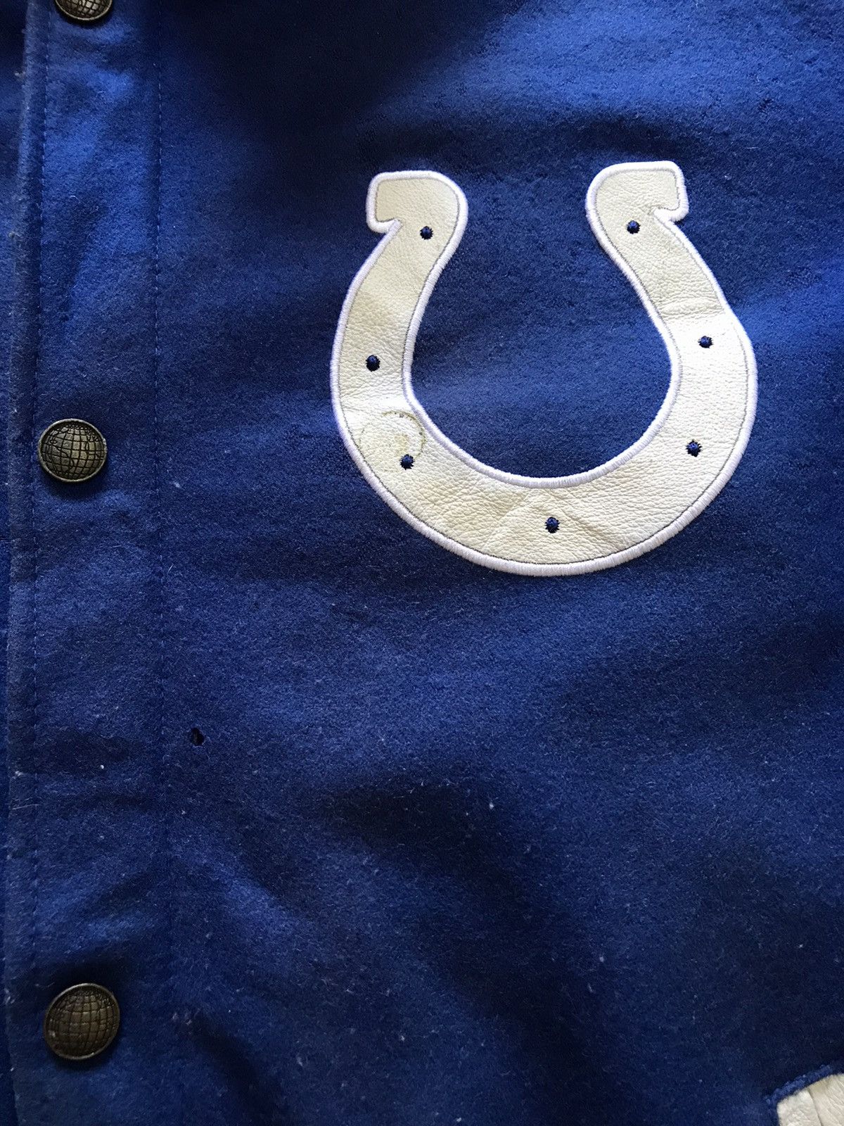 NFL × Vintage Vtg Super Bowl Champions Leather Sleeve Wool Varsity Jacket Size US L / EU 52-54 / 3 - 8 Thumbnail
