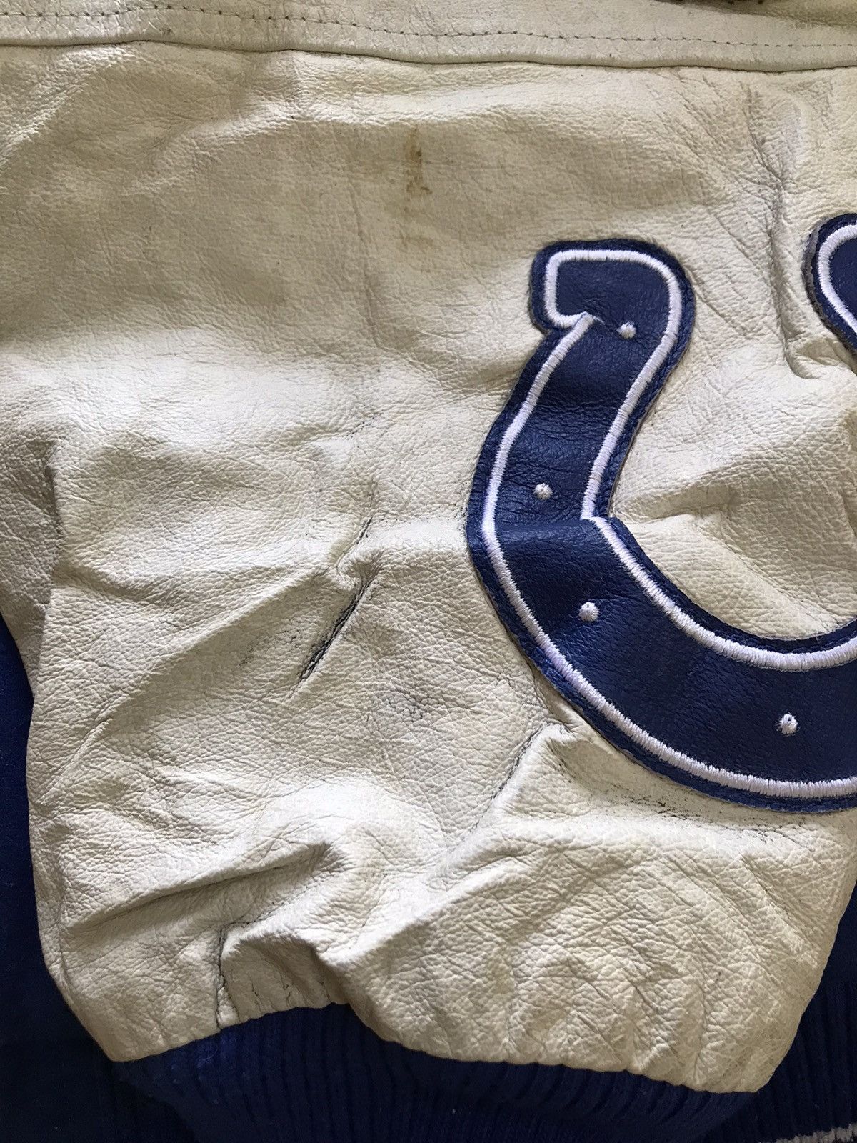 NFL × Vintage Vtg Super Bowl Champions Leather Sleeve Wool Varsity Jacket Size US L / EU 52-54 / 3 - 12 Thumbnail