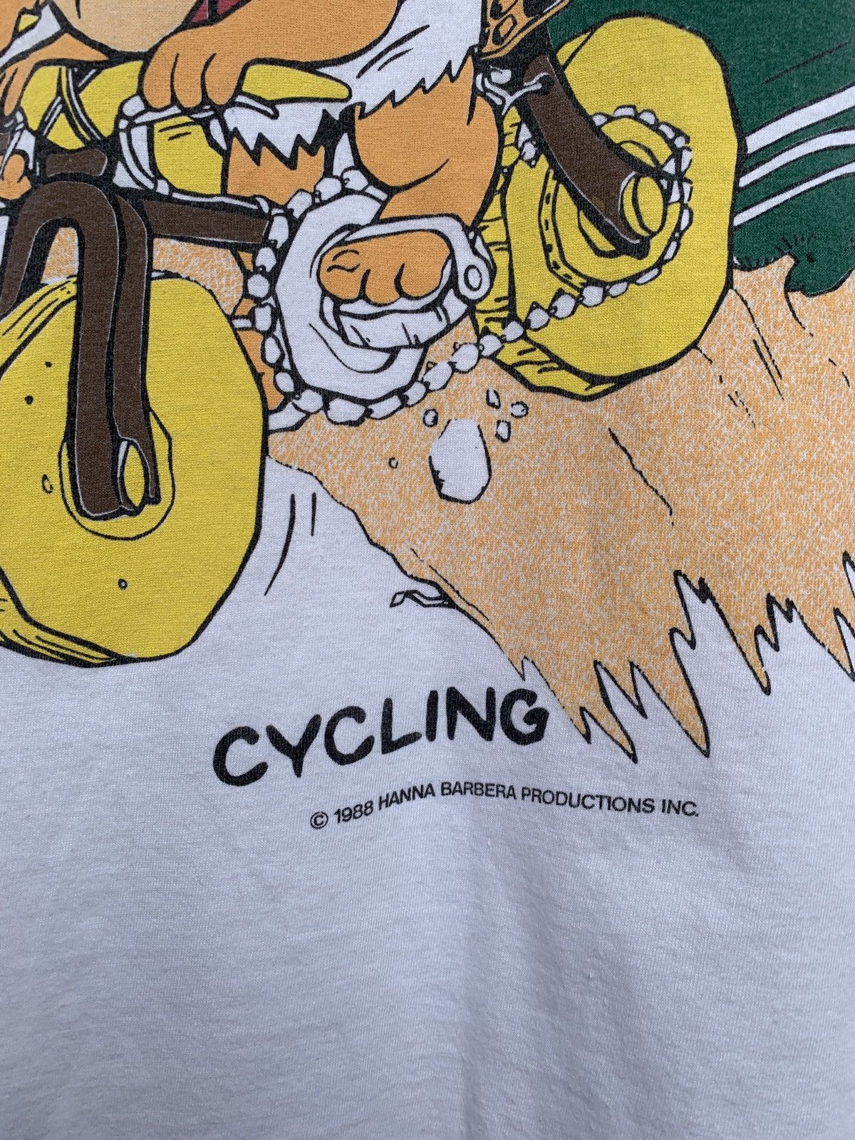 Cartoon Network Vintage Flintstones Cycling The Bed Rock Games White T-Shirt Size US S / EU 44-46 / 1 - 6 Thumbnail