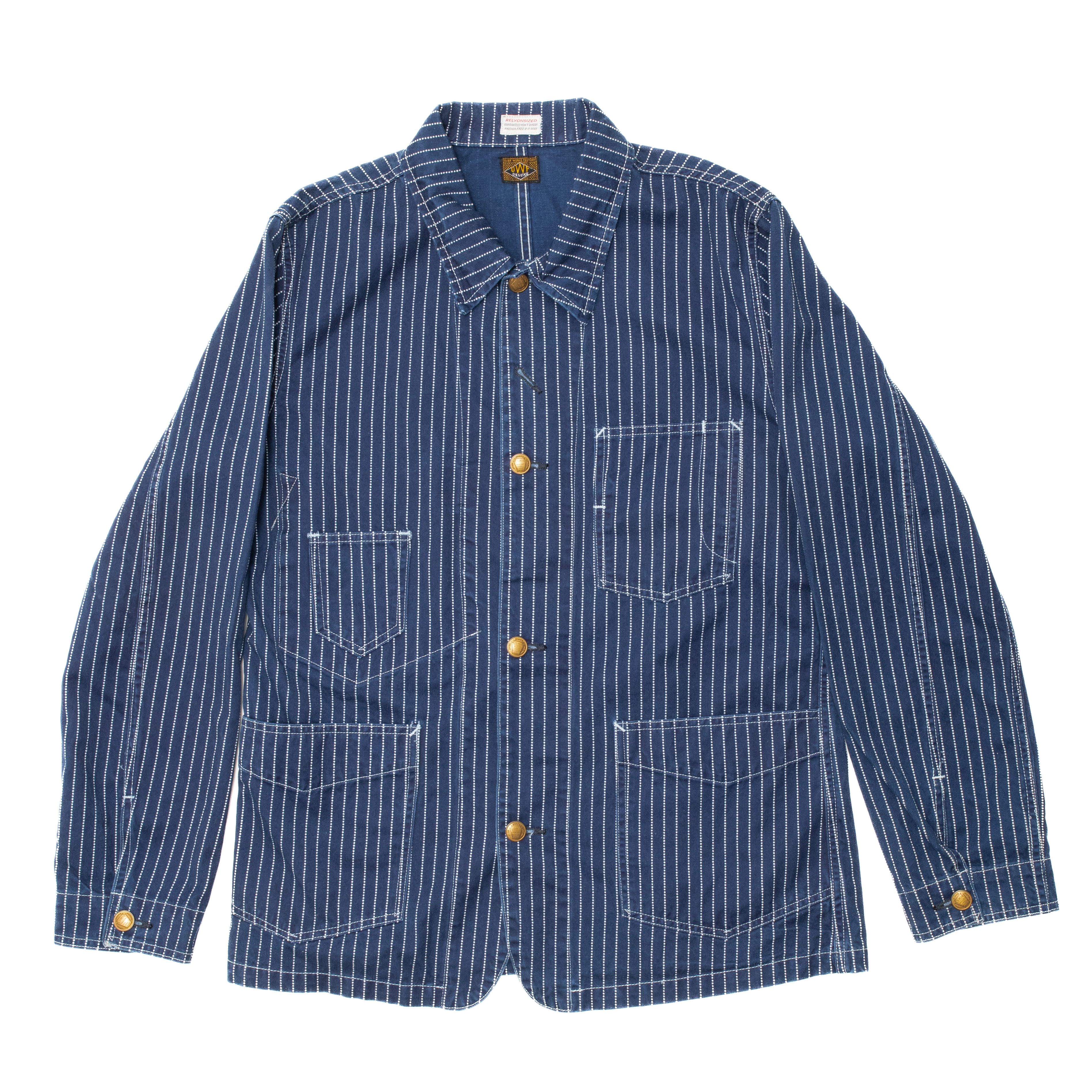 Edwin EDWIN OVER WORKS FACTORY Stripped Railroader Jacket | Grailed