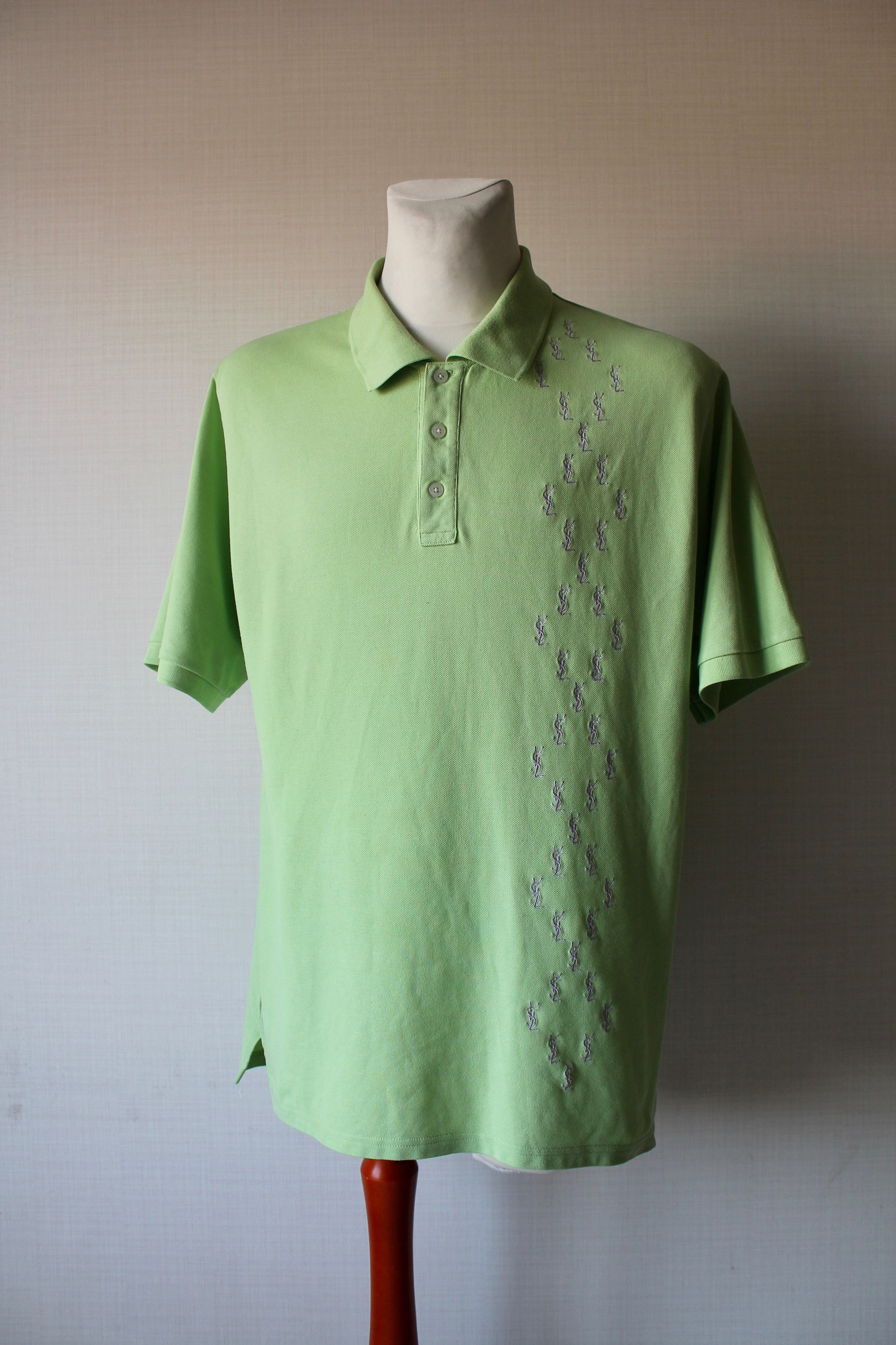 Yves Saint Laurent YSL Yves Saint Laurent Lime Polo Shirt XXL Size US XXL / EU 58 / 5 - 5 Thumbnail