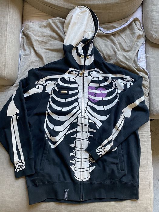 LRG 2006 LRG Dead Serious Skeleton Hoodie Glow in the Dark | Grailed