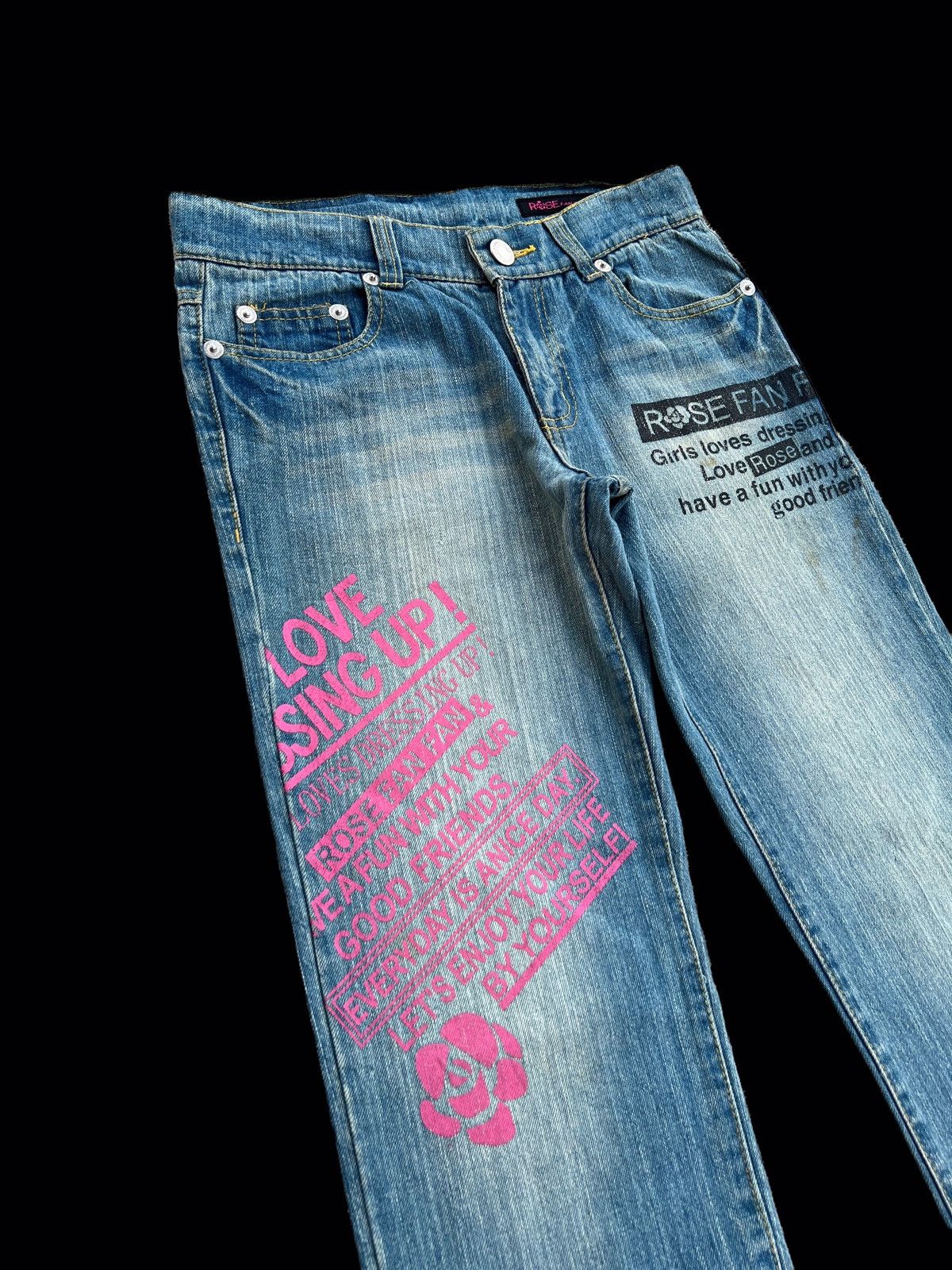 Hysteric Glamour × Japanese Brand Japanese Brand Rose Fan Fan Printed Jeans Size 28" / US 6 / IT 42 - 5 Thumbnail