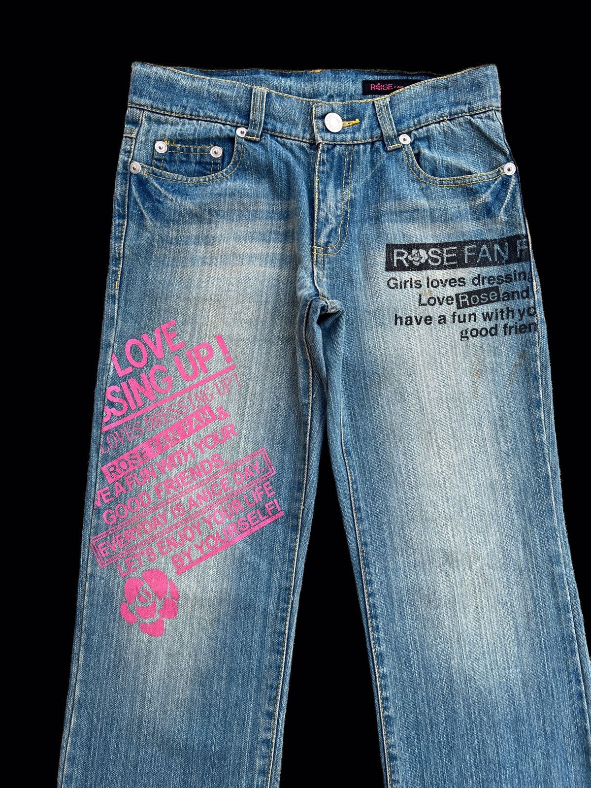 Hysteric Glamour × Japanese Brand Japanese Brand Rose Fan Fan Printed Jeans Size 28" / US 6 / IT 42 - 3 Thumbnail