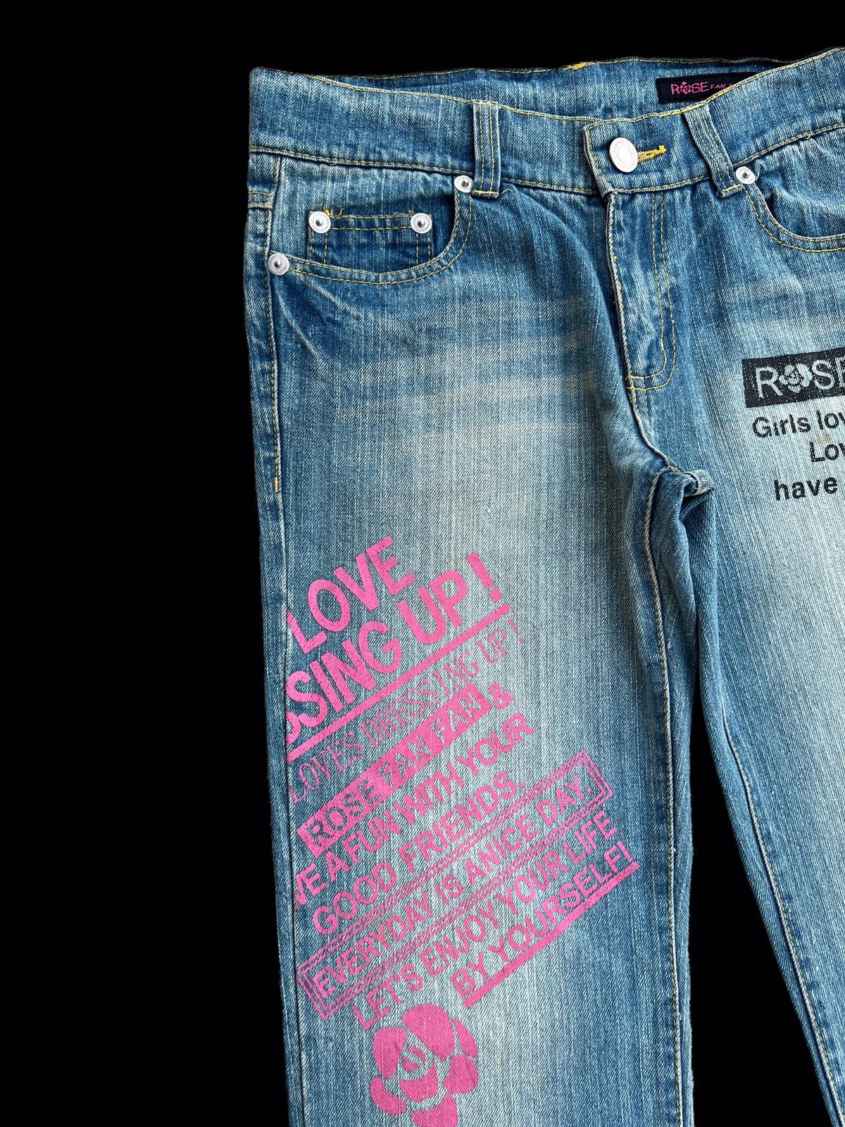Hysteric Glamour × Japanese Brand Japanese Brand Rose Fan Fan Printed Jeans Size 28" / US 6 / IT 42 - 6 Thumbnail
