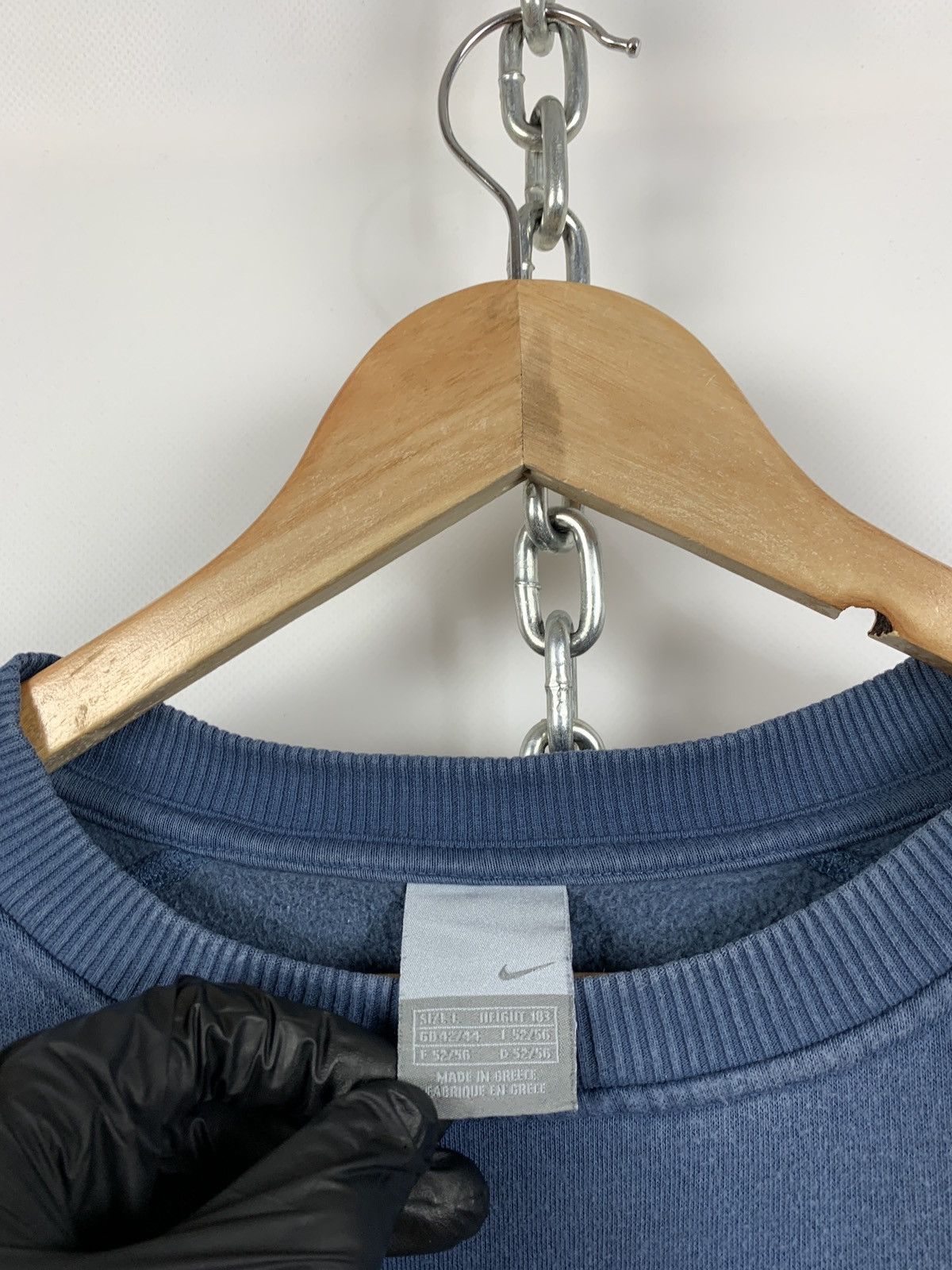 Nike 00s Vintage Nike Center Swoosh Blue Sweatshirt Size US L / EU 52-54 / 3 - 13 Thumbnail