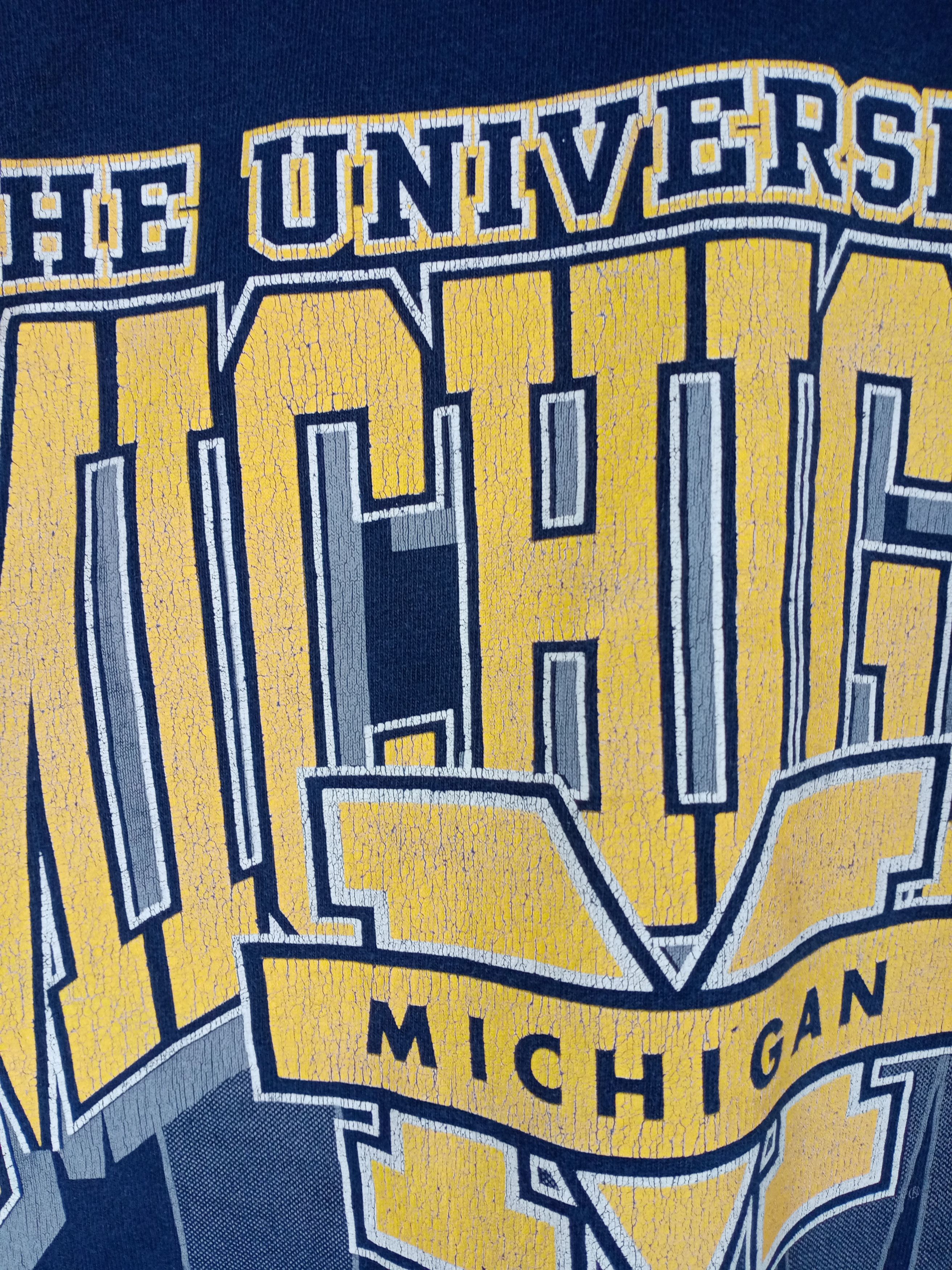 Vintage Vintage 90s The University Of Michigan Wolverines Tee Size US L / EU 52-54 / 3 - 6 Thumbnail