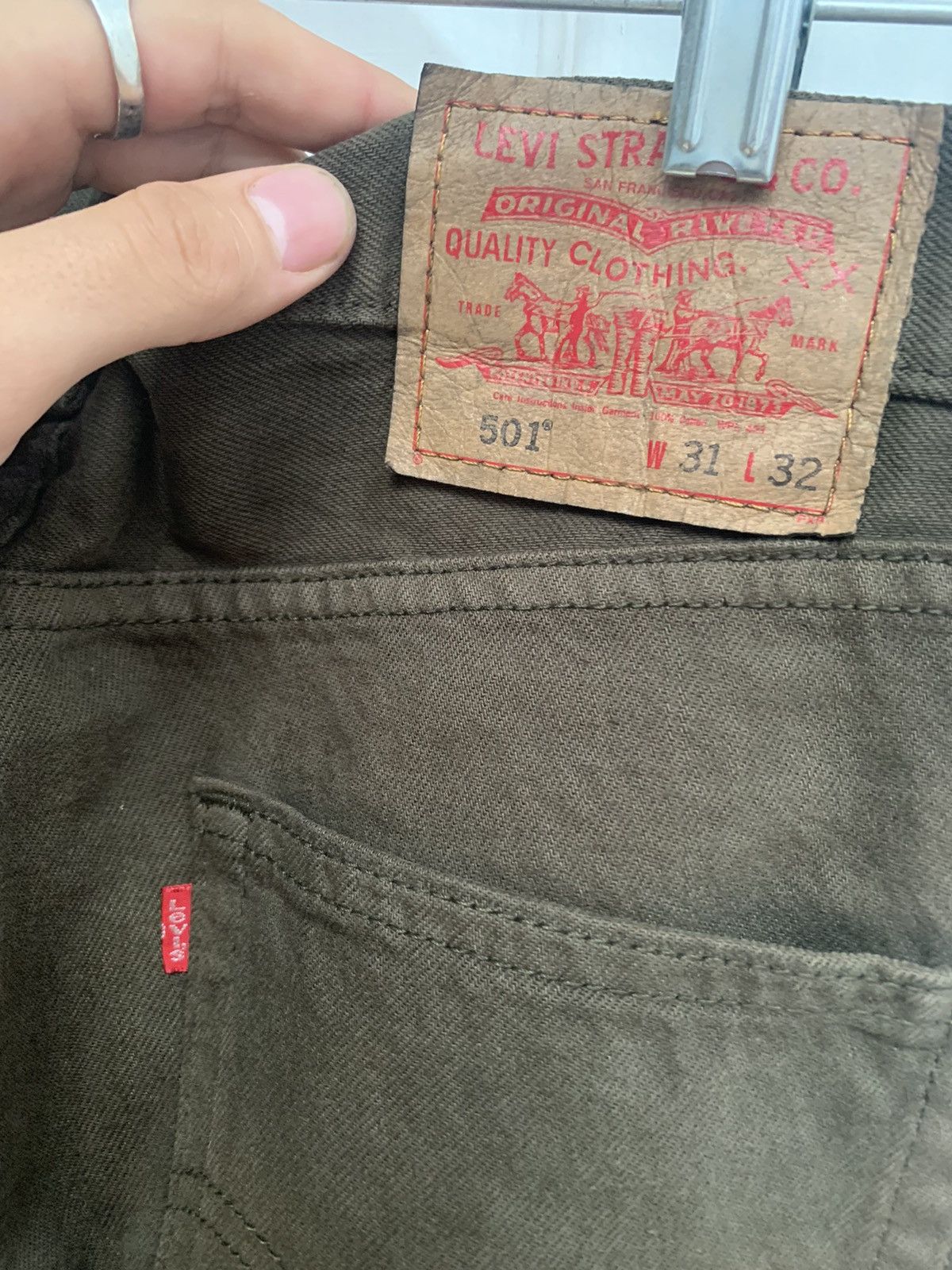 Levi's Vintage Levi’s 501 Dark Olive Size US 32 / EU 48 - 6 Thumbnail