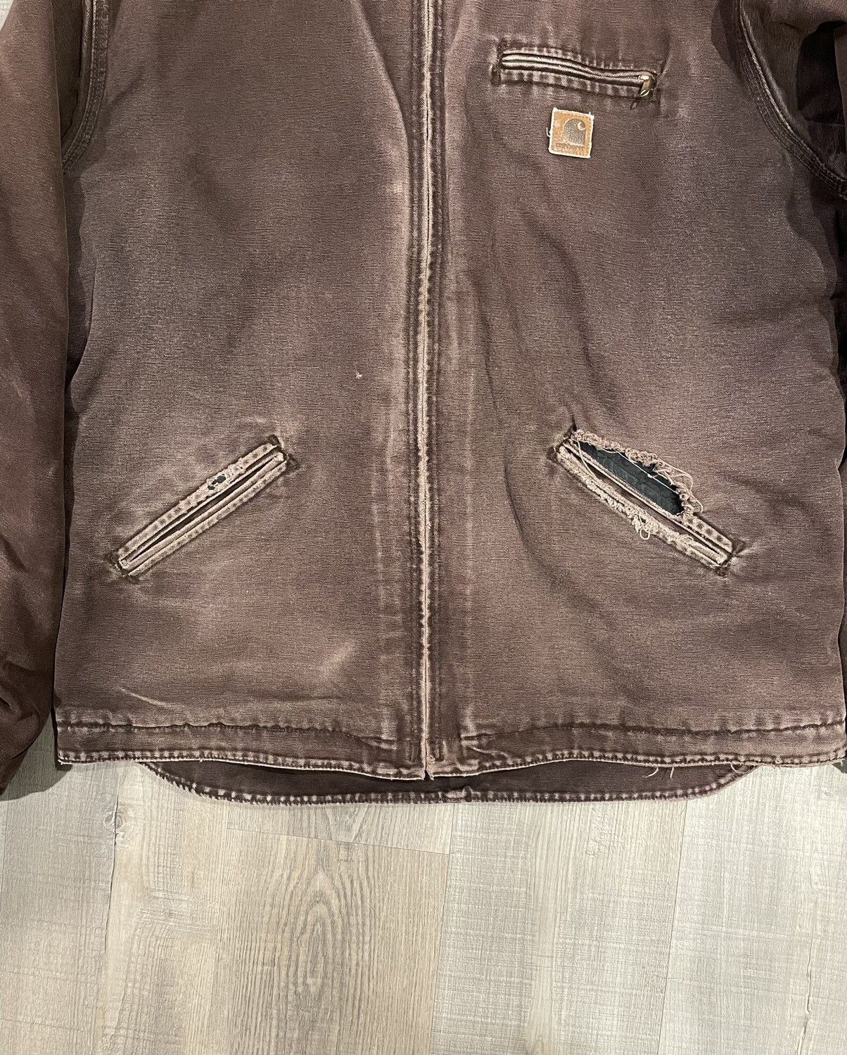 Carhartt 90’s Sherpa Lined Hoodie Jacket Brown Vintage Carhartt Size US XL / EU 56 / 4 - 6 Thumbnail