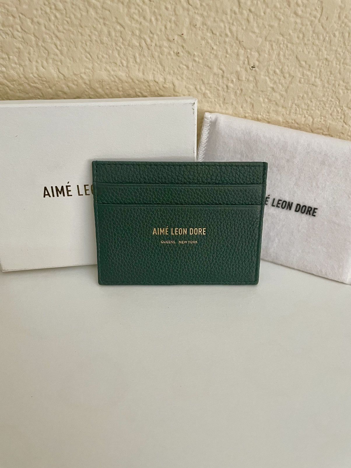 Aime Leon Dore Aime Leon Dore Leather Cardholder Green | Grailed