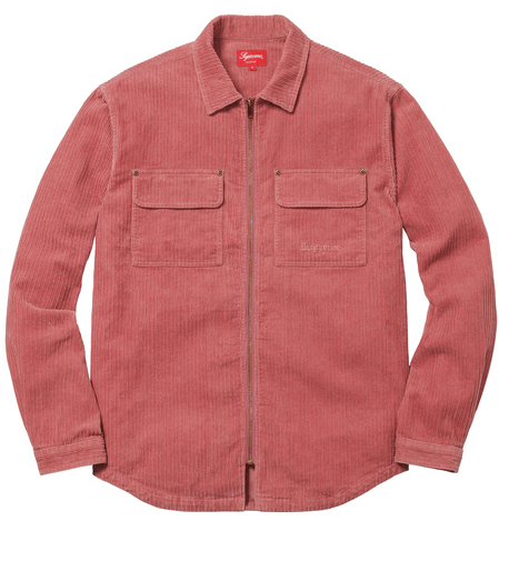 Supreme Supreme Corduroy Zip-Up Shirt Rose Large | Grailed