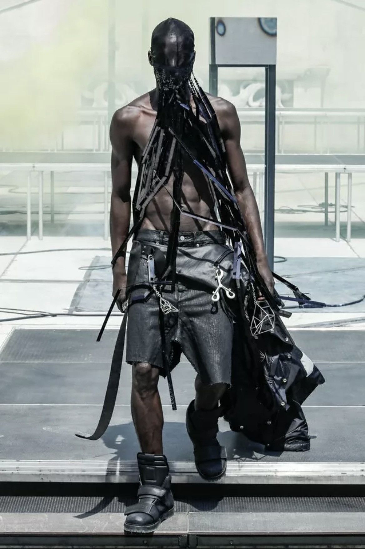 Rick Owens Rick Owens men's 'sissy skirt' waxed black denim | Grailed