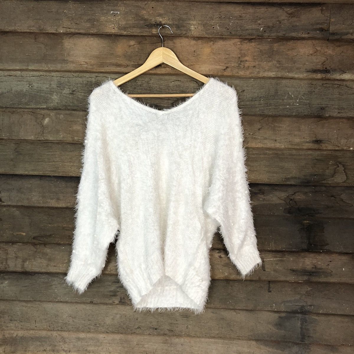 Japanese Brand × Other Gorce White Shag Shaggy Fur Mohair Knitwear #6983 Size US M / EU 48-50 / 2 - 10 Thumbnail