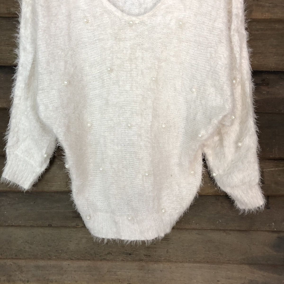 Japanese Brand × Other Gorce White Shag Shaggy Fur Mohair Knitwear #6983 Size US M / EU 48-50 / 2 - 3 Thumbnail