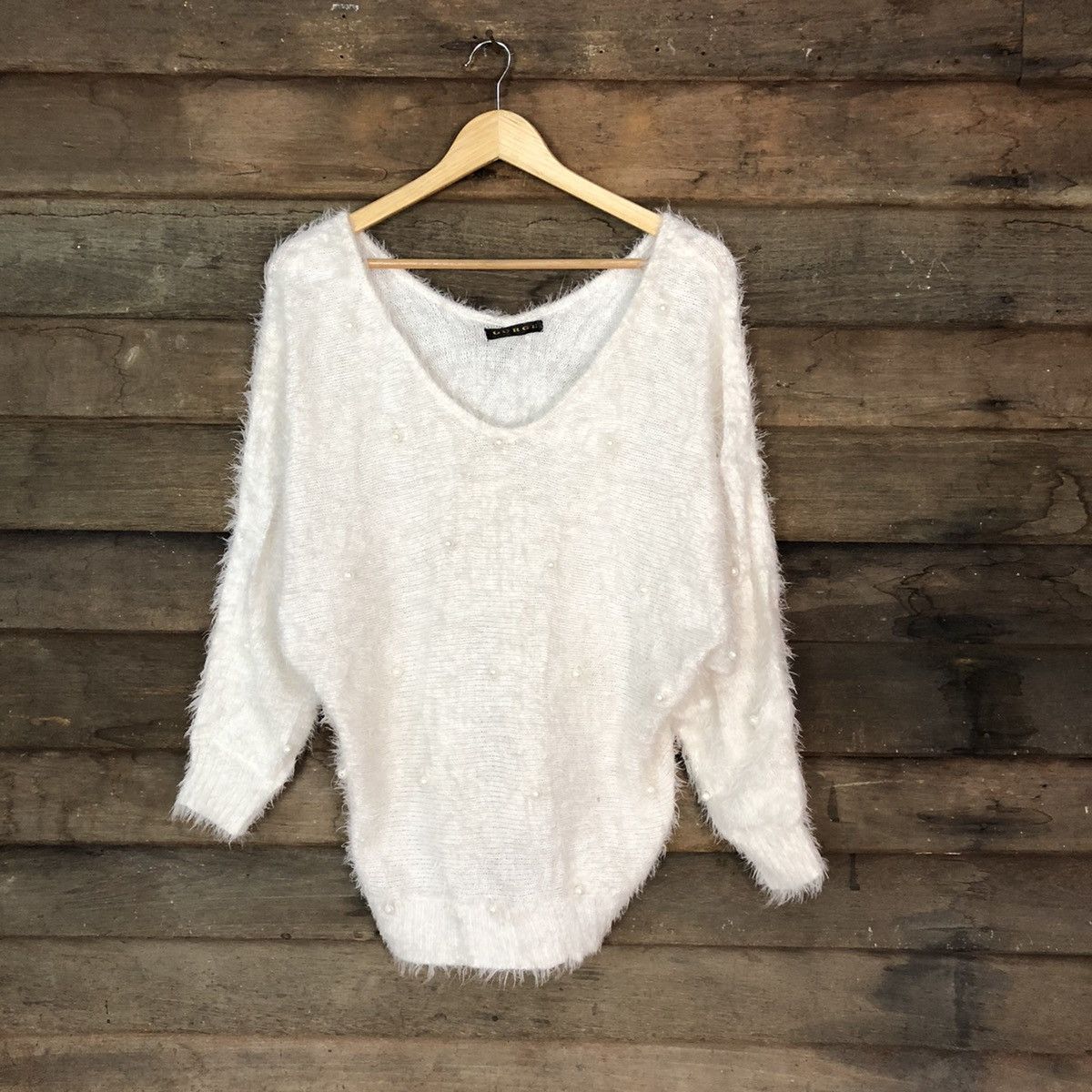 Japanese Brand × Other Gorce White Shag Shaggy Fur Mohair Knitwear #6983 Size US M / EU 48-50 / 2 - 1 Thumbnail