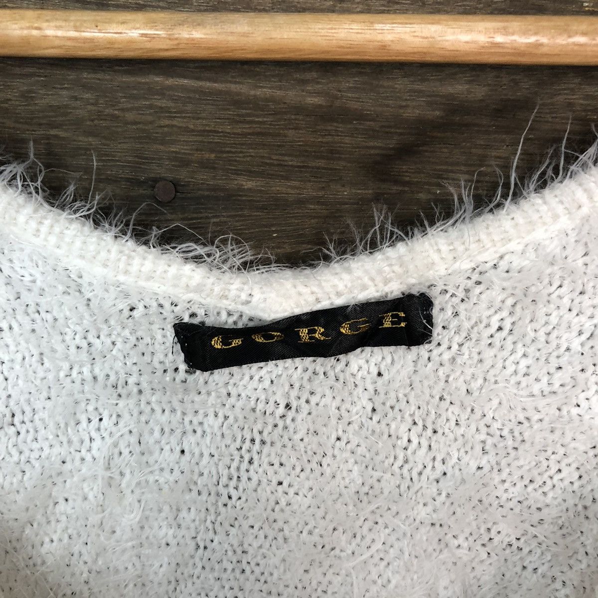 Japanese Brand × Other Gorce White Shag Shaggy Fur Mohair Knitwear #6983 Size US M / EU 48-50 / 2 - 8 Thumbnail