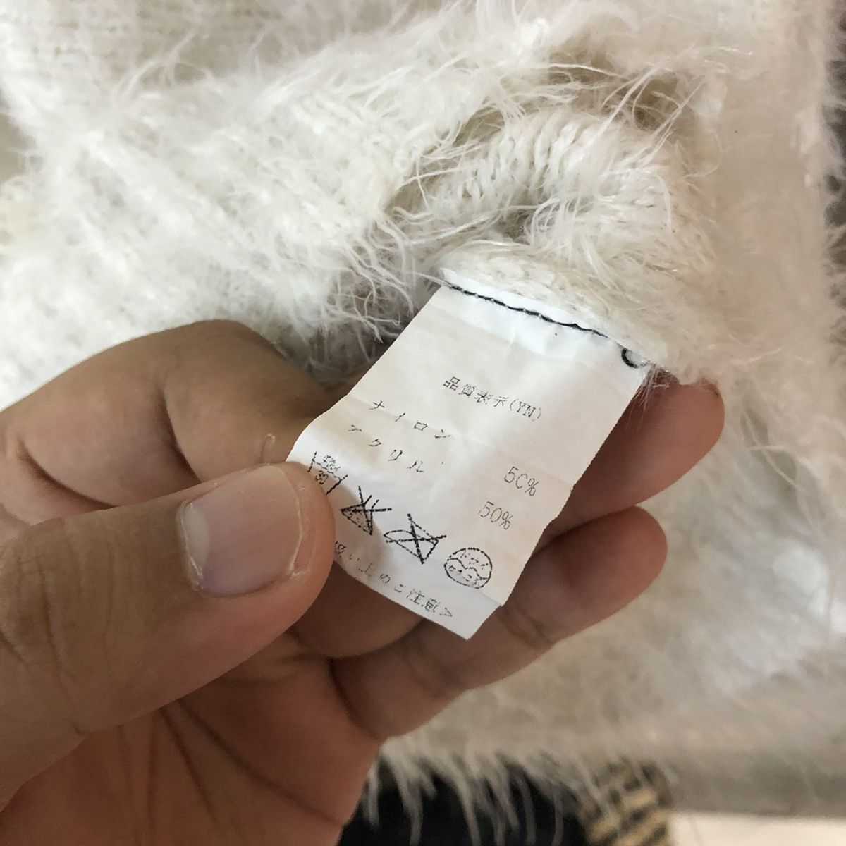Japanese Brand × Other Gorce White Shag Shaggy Fur Mohair Knitwear #6983 Size US M / EU 48-50 / 2 - 9 Thumbnail