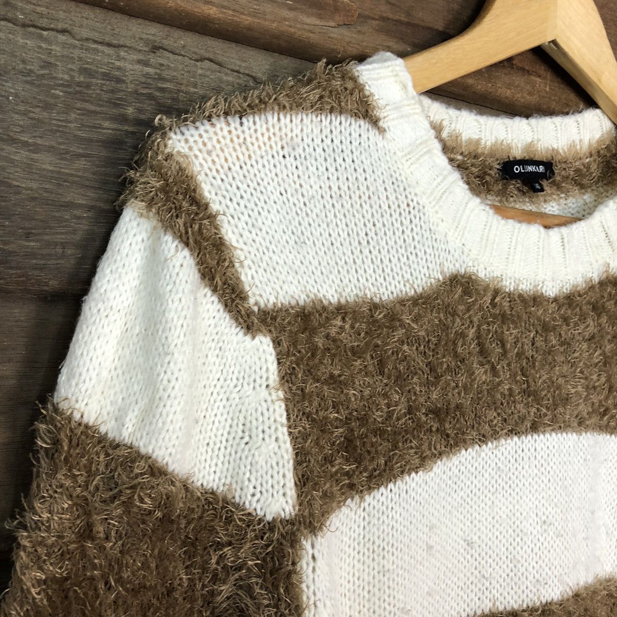 Homespun Knitwear × Japanese Brand × Solid and Striped Ollinknri Brown Shag Shaggy Fur Mohair Knitwear #6985 Size US S / EU 44-46 / 1 - 7 Thumbnail