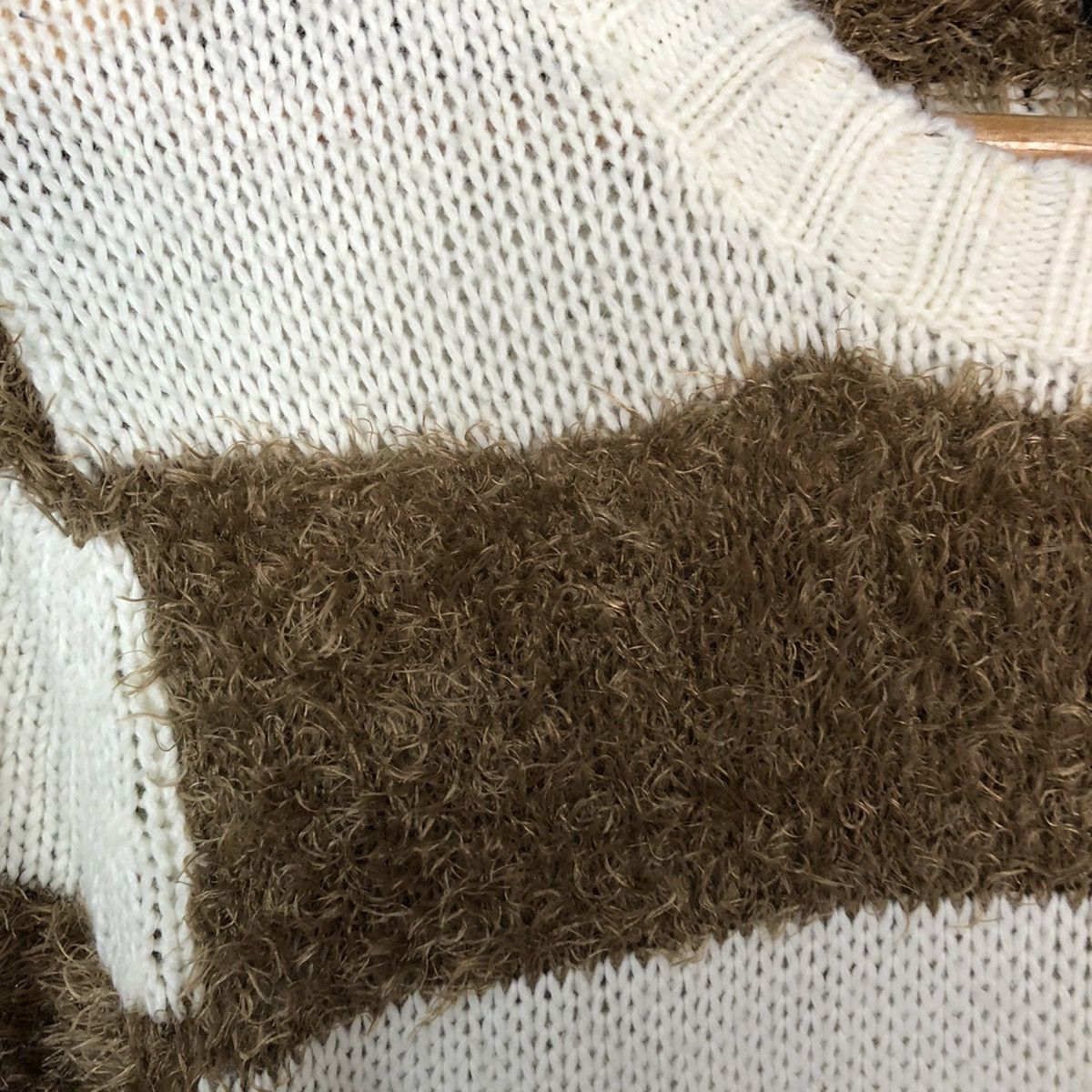 Homespun Knitwear × Japanese Brand × Solid and Striped Ollinknri Brown Shag Shaggy Fur Mohair Knitwear #6985 Size US S / EU 44-46 / 1 - 8 Thumbnail