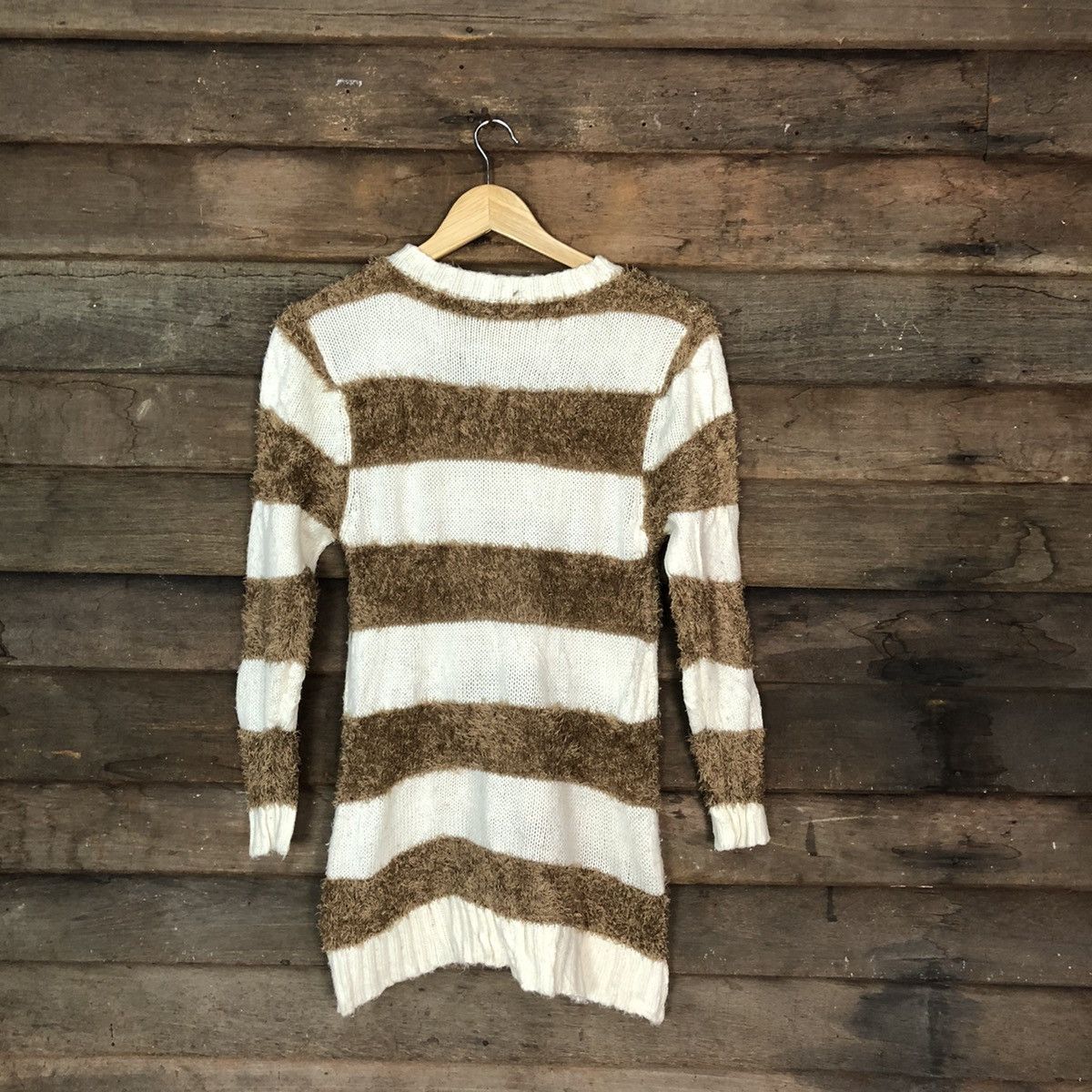 Homespun Knitwear × Japanese Brand × Solid and Striped Ollinknri Brown Shag Shaggy Fur Mohair Knitwear #6985 Size US S / EU 44-46 / 1 - 10 Thumbnail