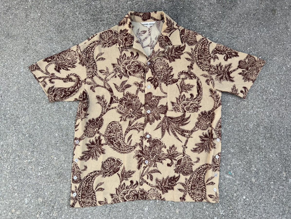 Matsuda 90s Mitsuhiro Matsuda Madame Nicole Batik Open Collar Shirt Size US L / EU 52-54 / 3 - 1 Thumbnail