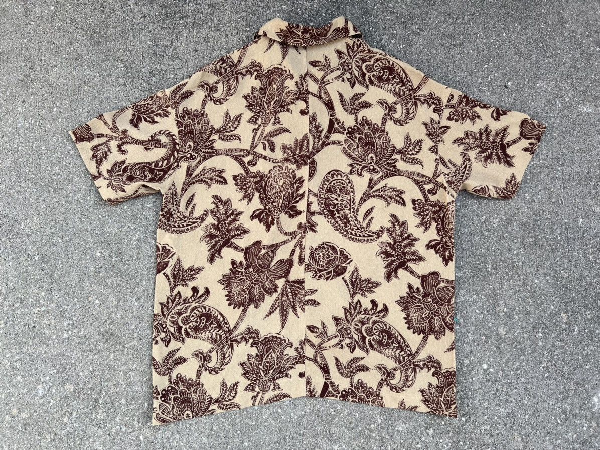 Matsuda 90s Mitsuhiro Matsuda Madame Nicole Batik Open Collar Shirt Size US L / EU 52-54 / 3 - 3 Thumbnail
