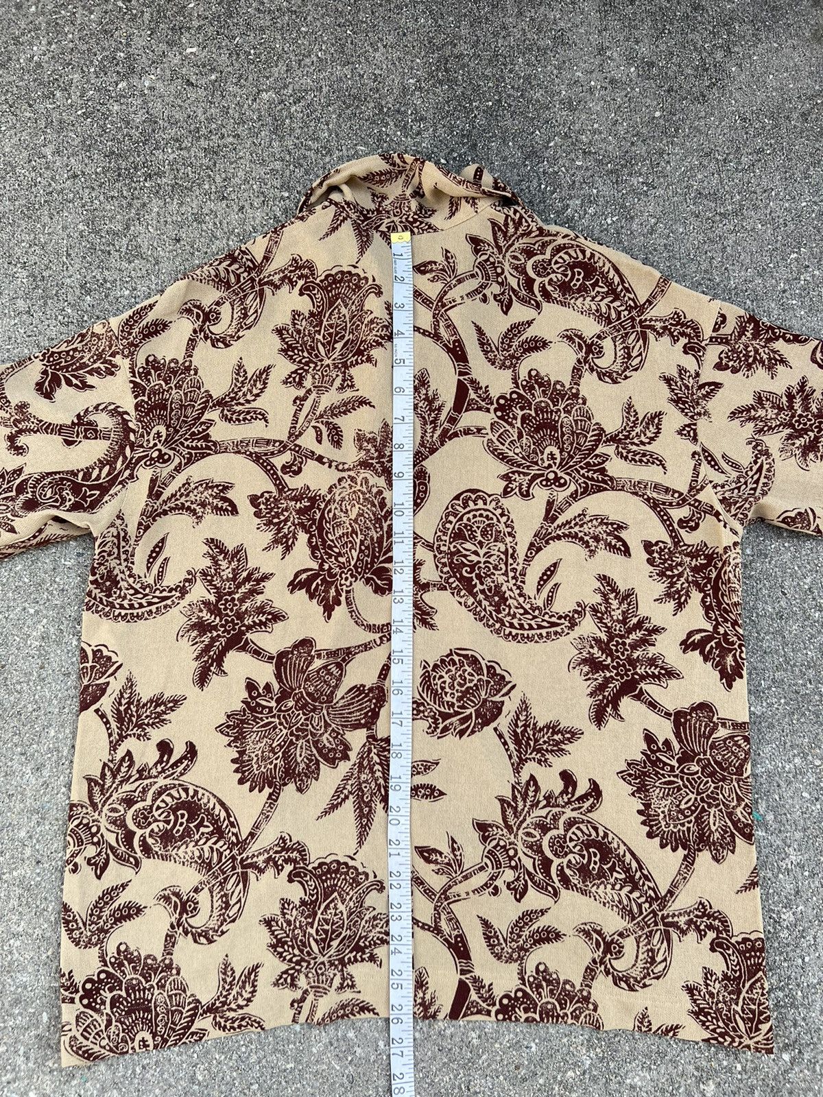Matsuda 90s Mitsuhiro Matsuda Madame Nicole Batik Open Collar Shirt Size US L / EU 52-54 / 3 - 4 Thumbnail