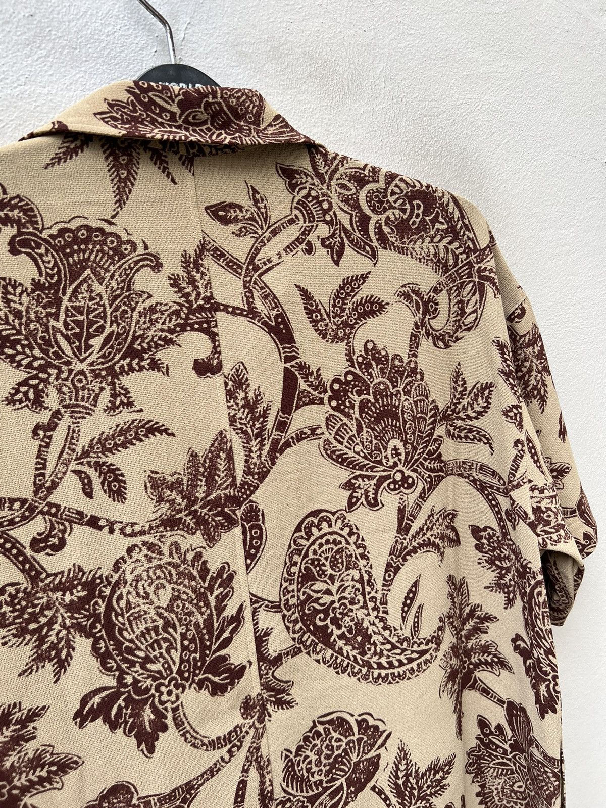 Matsuda 90s Mitsuhiro Matsuda Madame Nicole Batik Open Collar Shirt Size US L / EU 52-54 / 3 - 13 Thumbnail