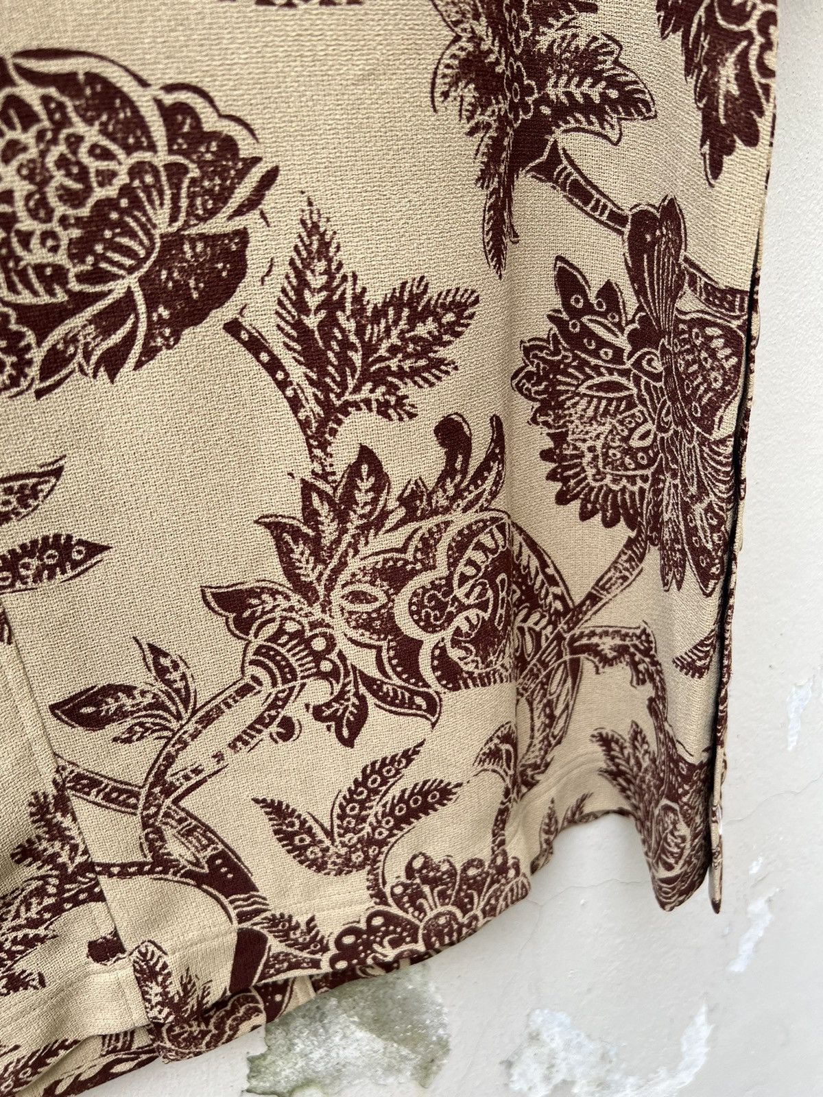 Matsuda 90s Mitsuhiro Matsuda Madame Nicole Batik Open Collar Shirt Size US L / EU 52-54 / 3 - 14 Thumbnail