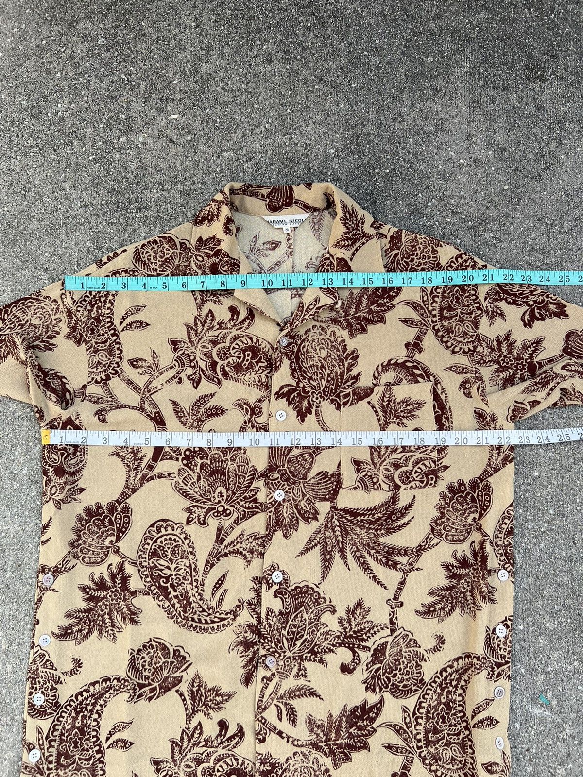 Matsuda 90s Mitsuhiro Matsuda Madame Nicole Batik Open Collar Shirt Size US L / EU 52-54 / 3 - 2 Thumbnail