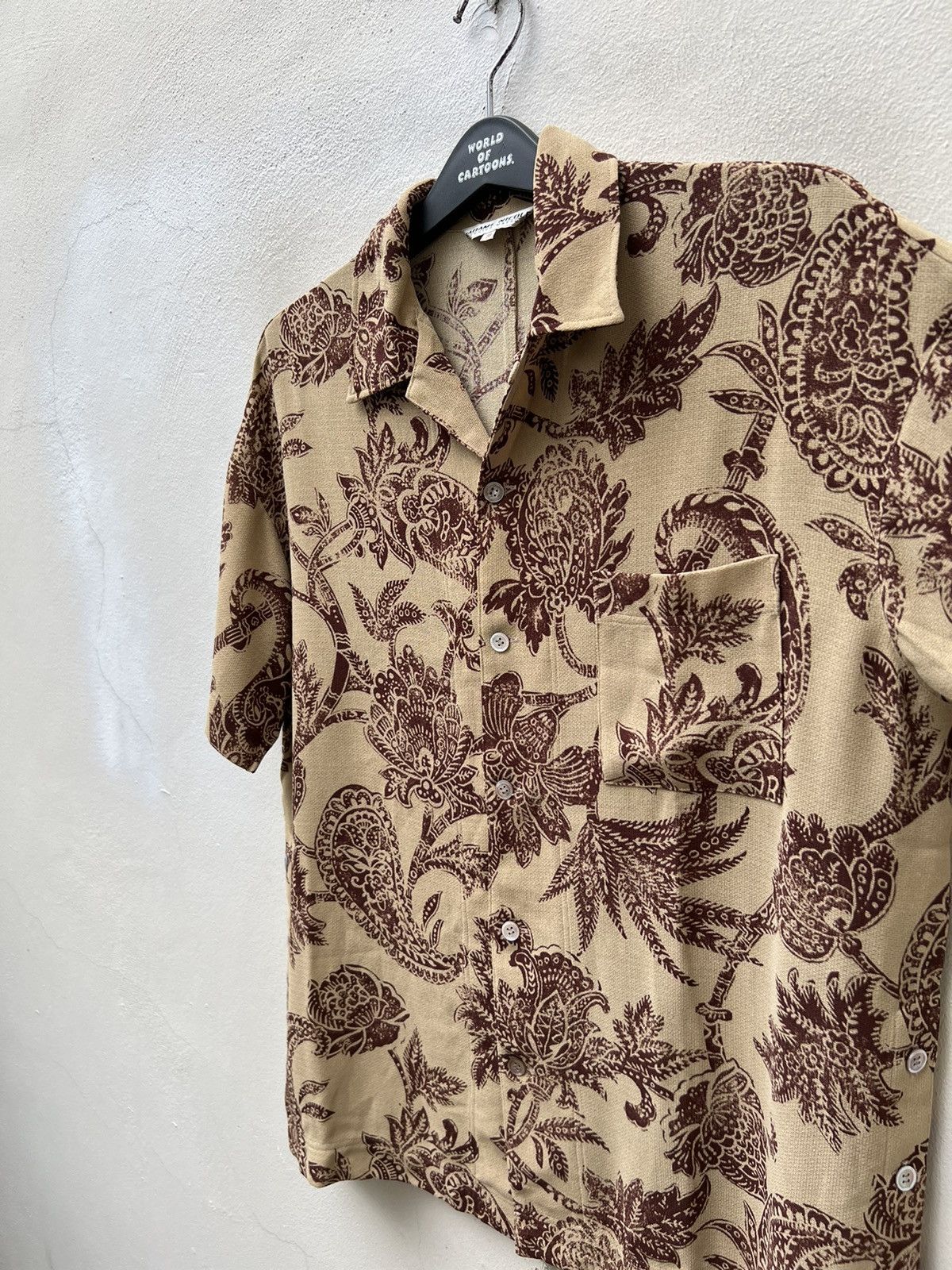 Matsuda 90s Mitsuhiro Matsuda Madame Nicole Batik Open Collar Shirt Size US L / EU 52-54 / 3 - 10 Thumbnail